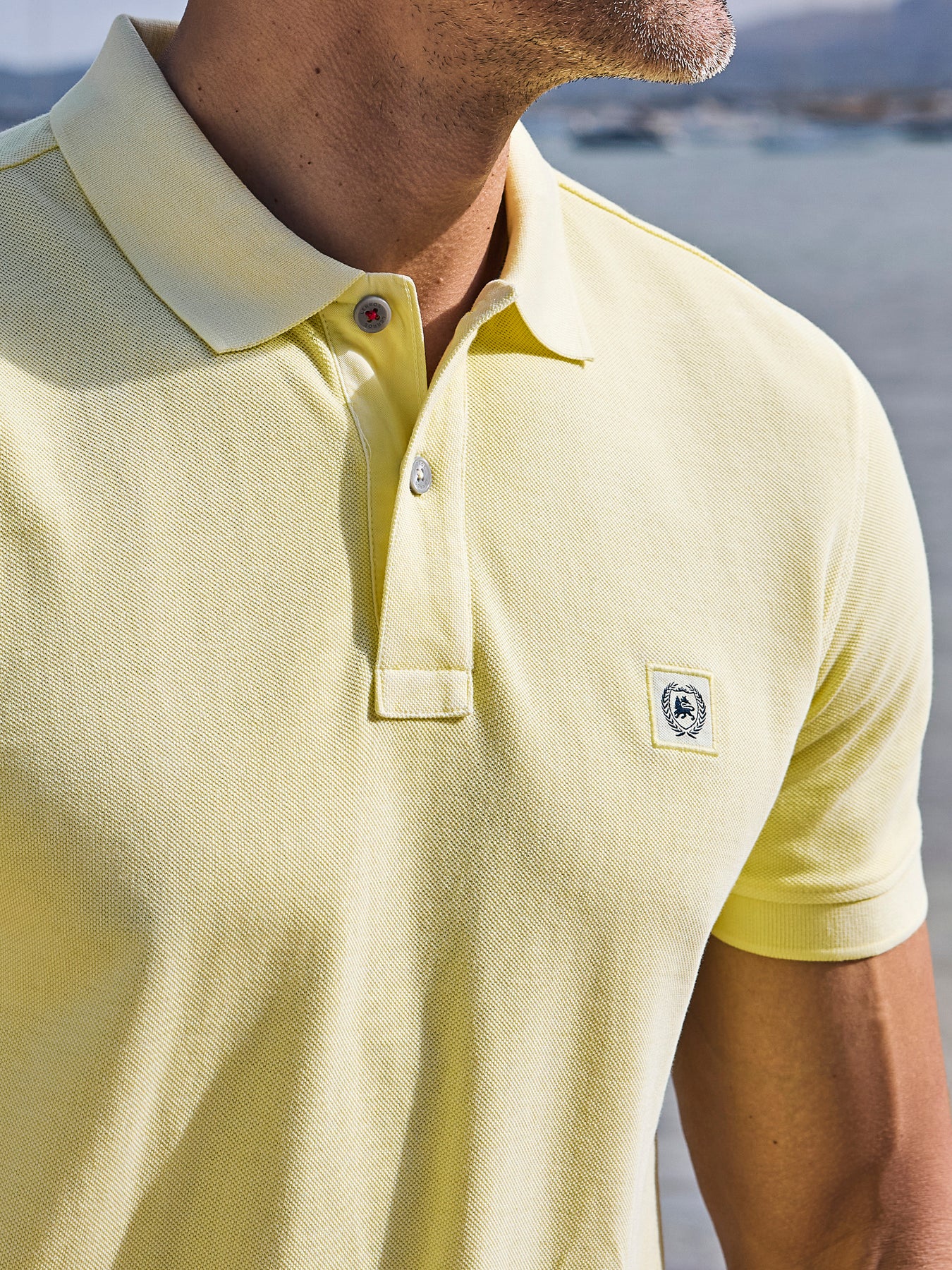 Herren Poloshirt in gewaschener Optik