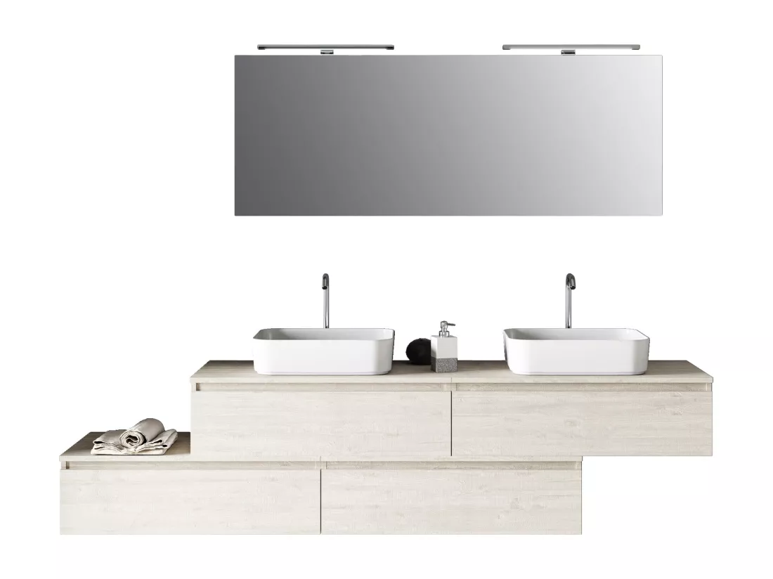 Ensemble de salle de bain double vasque 9 pièces ASTRA sherwood