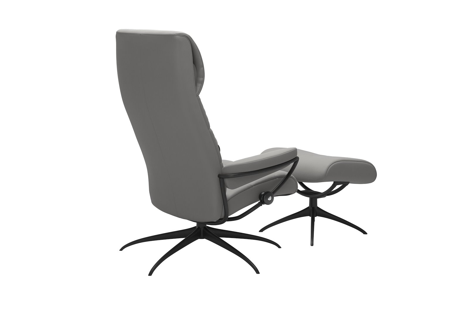 London lenestol m/krakk Hud Paloma Silver Grey - Star- Matt Black