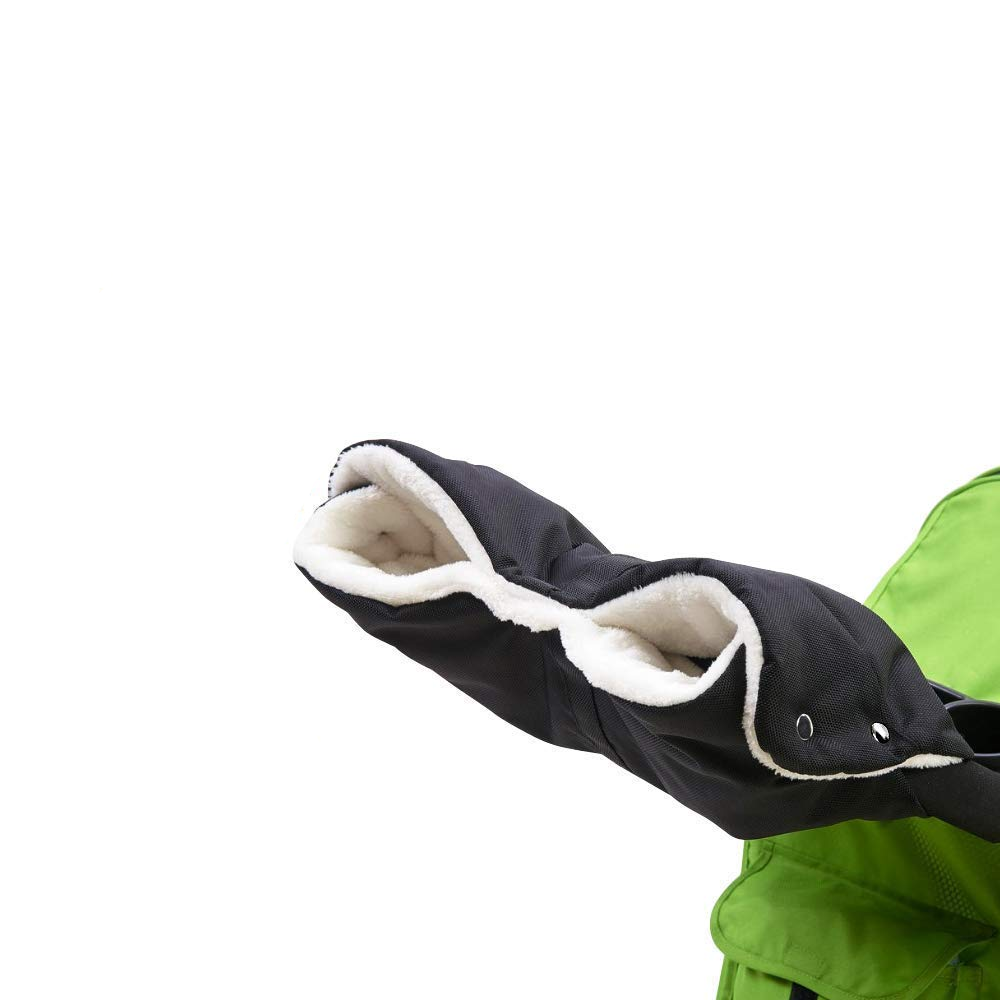 Flauschige Flanell Handmuff Handwärmer Kinderwagen Handschuh - Schwarz