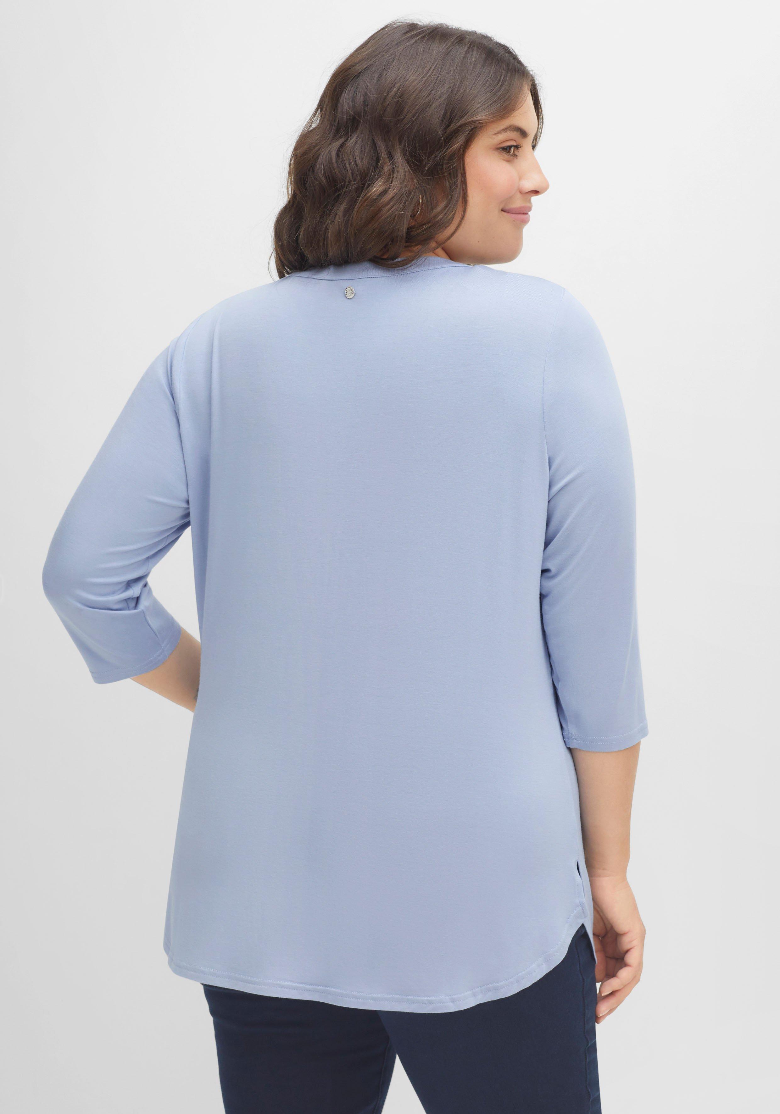 Shirtbluse mit 3/4-Arm und Kräuseldetails