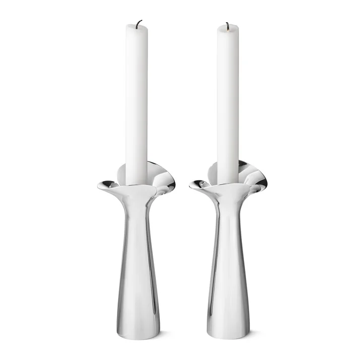 Georg Jensen - Bloom Botanica Kerzenhalter 2er-Set, Edelstahl