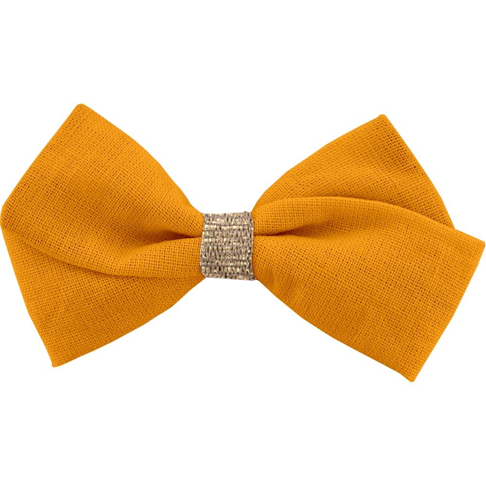 Petite Barrette Double Noeud Croisé Ochre