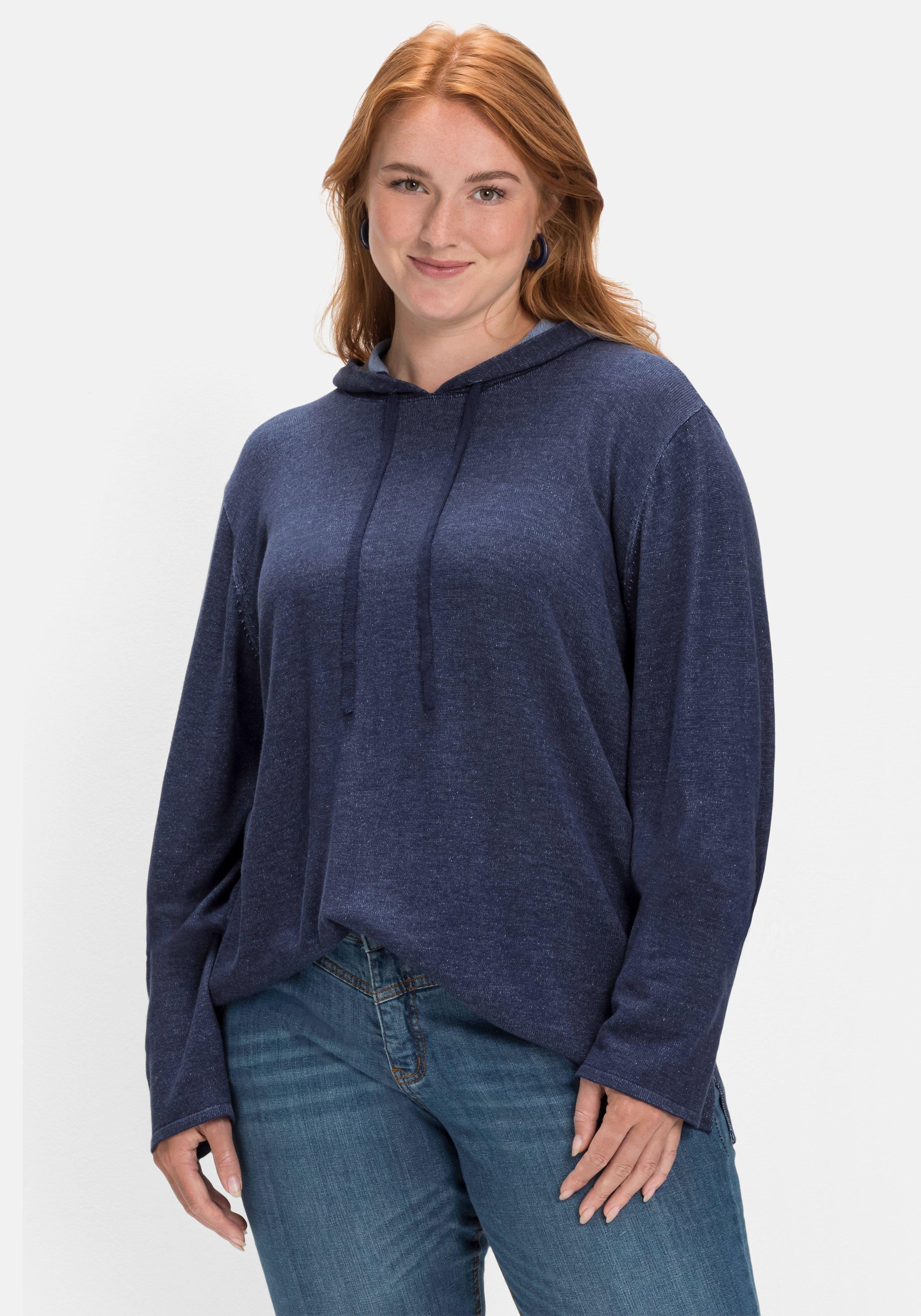 Pullover mit zweifarbiger Kapuze