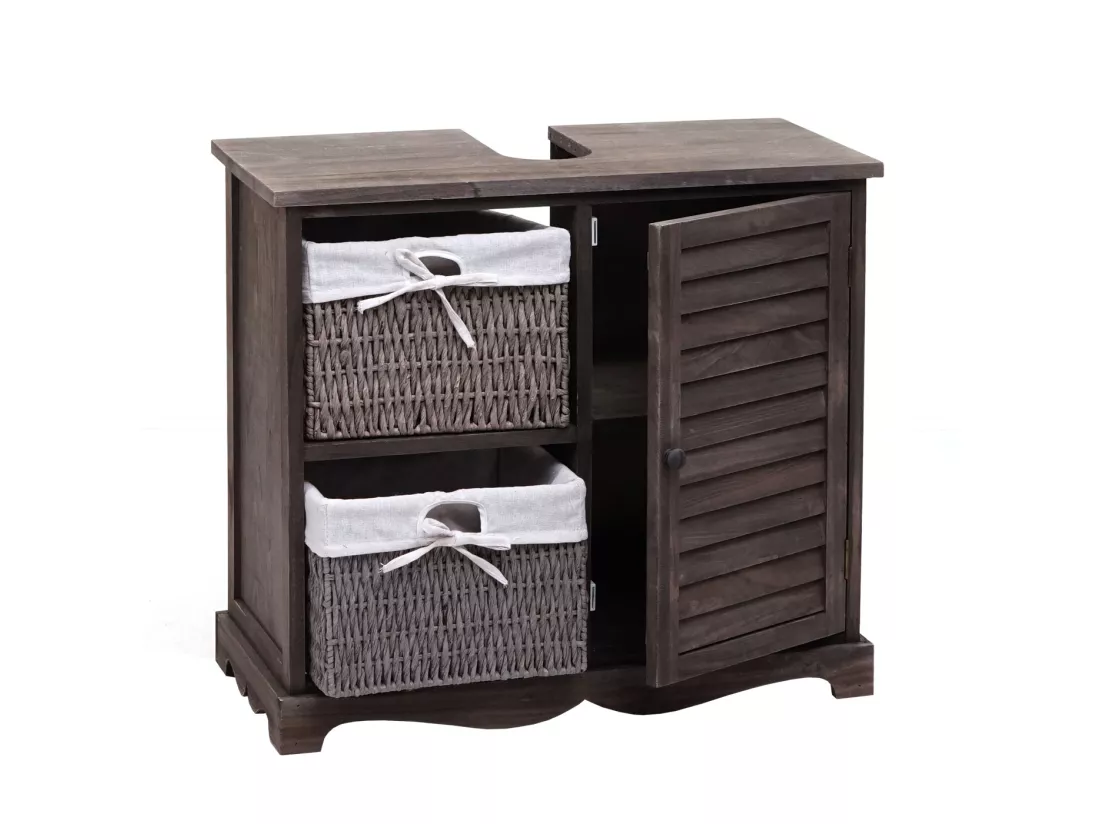 Meuble sous-lavabo MCW-H20, shabby gris-brun