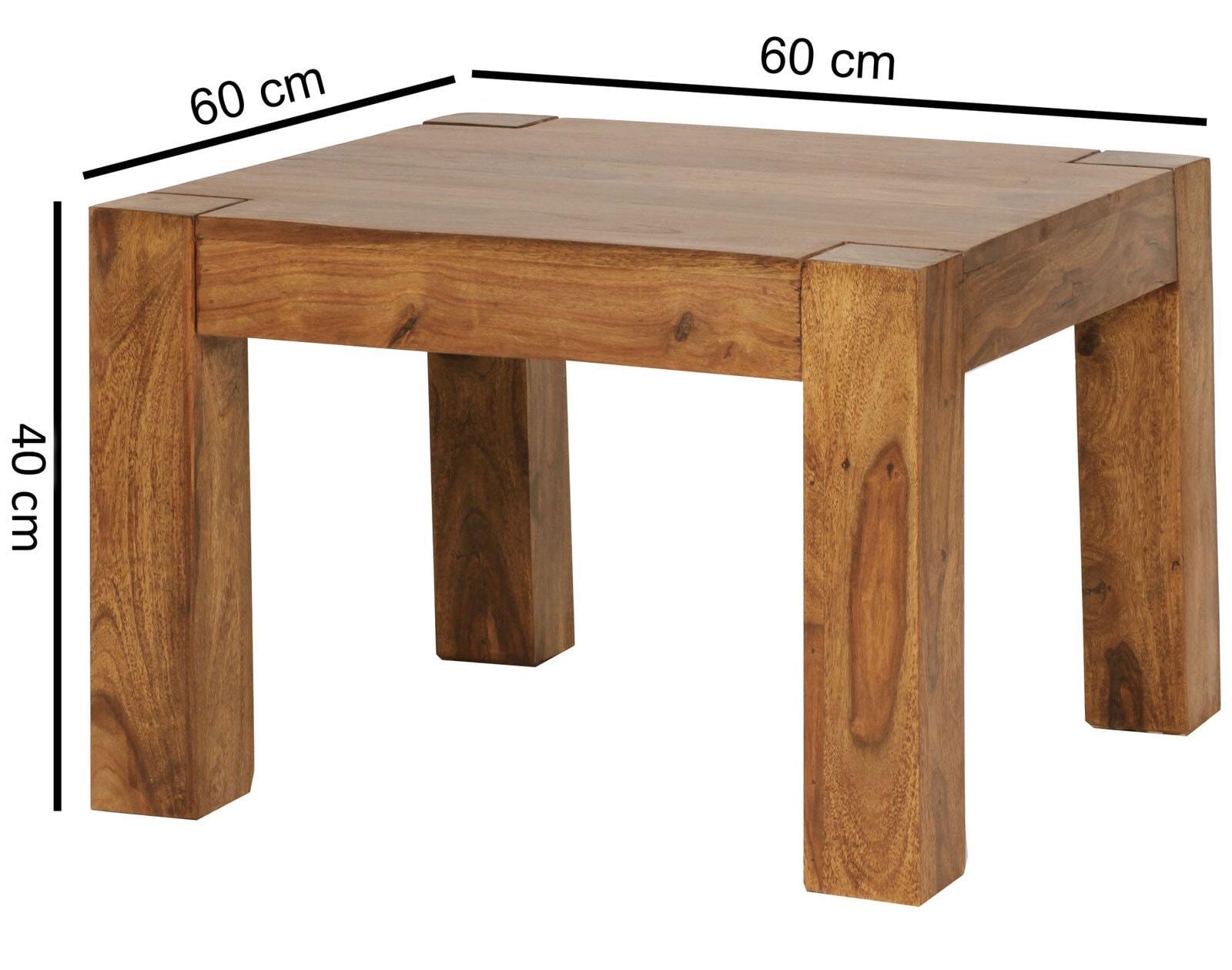 Couchtisch Heves Massivholz Sheesham 60 x 40 cm