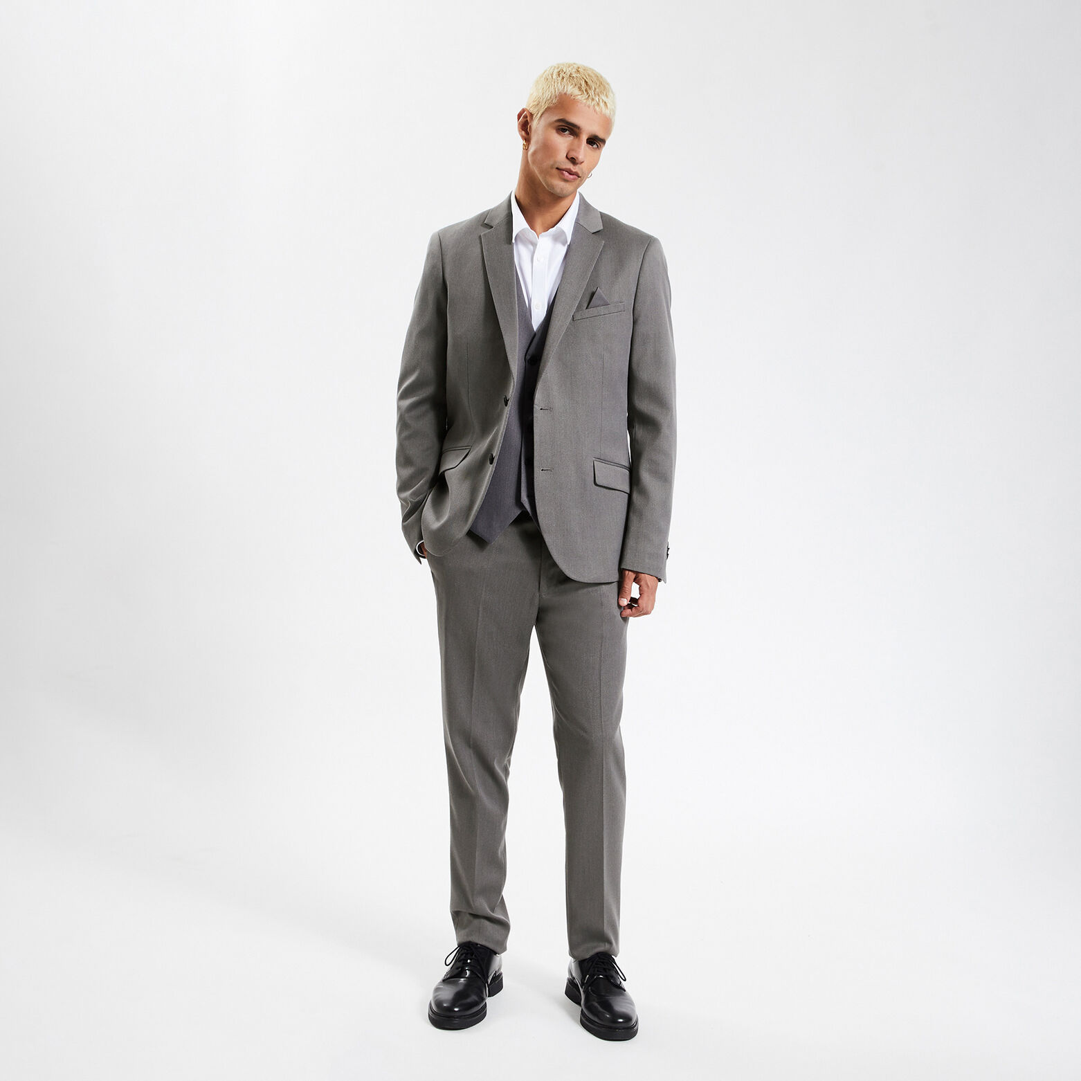 Veste de costume slim Gris foncé