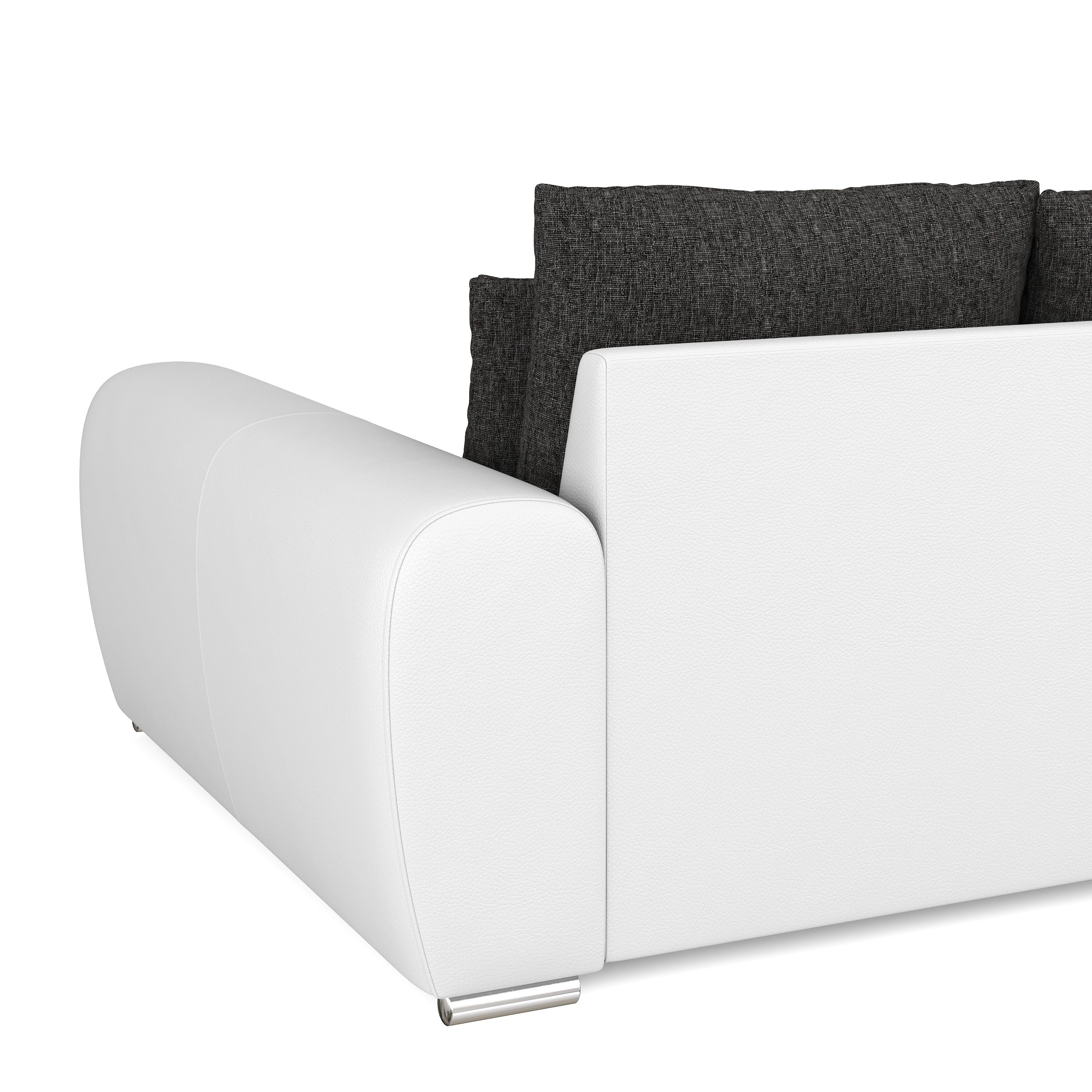 Sofa Leder SAM anthrazit/weiss