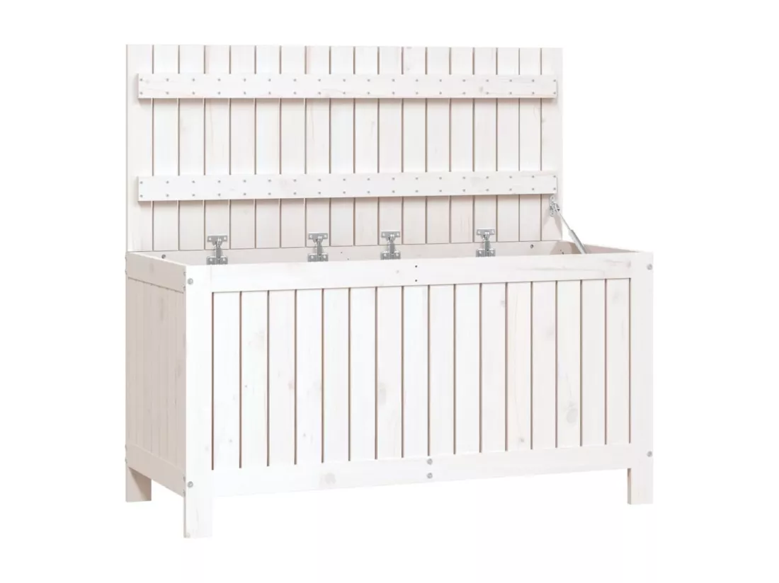 Boîte de rangement de jardin Blanc 115x49x60 cm Bois de pin