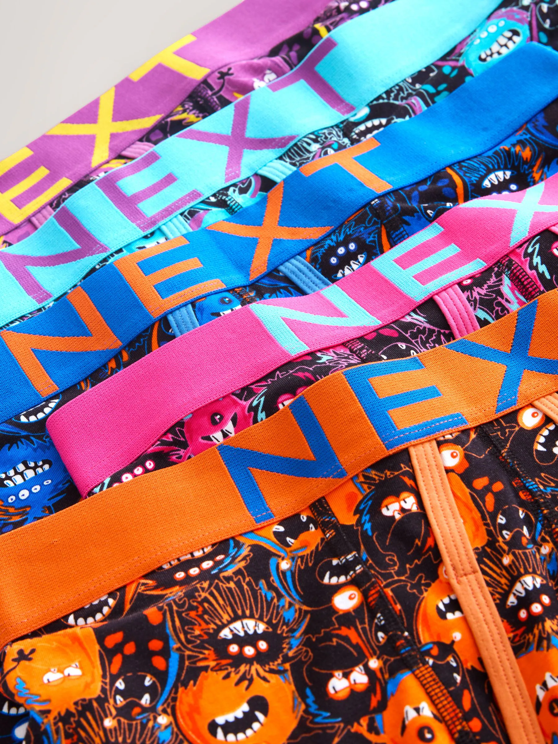 Felblauw met monster - Boxershorts met A-voorkant