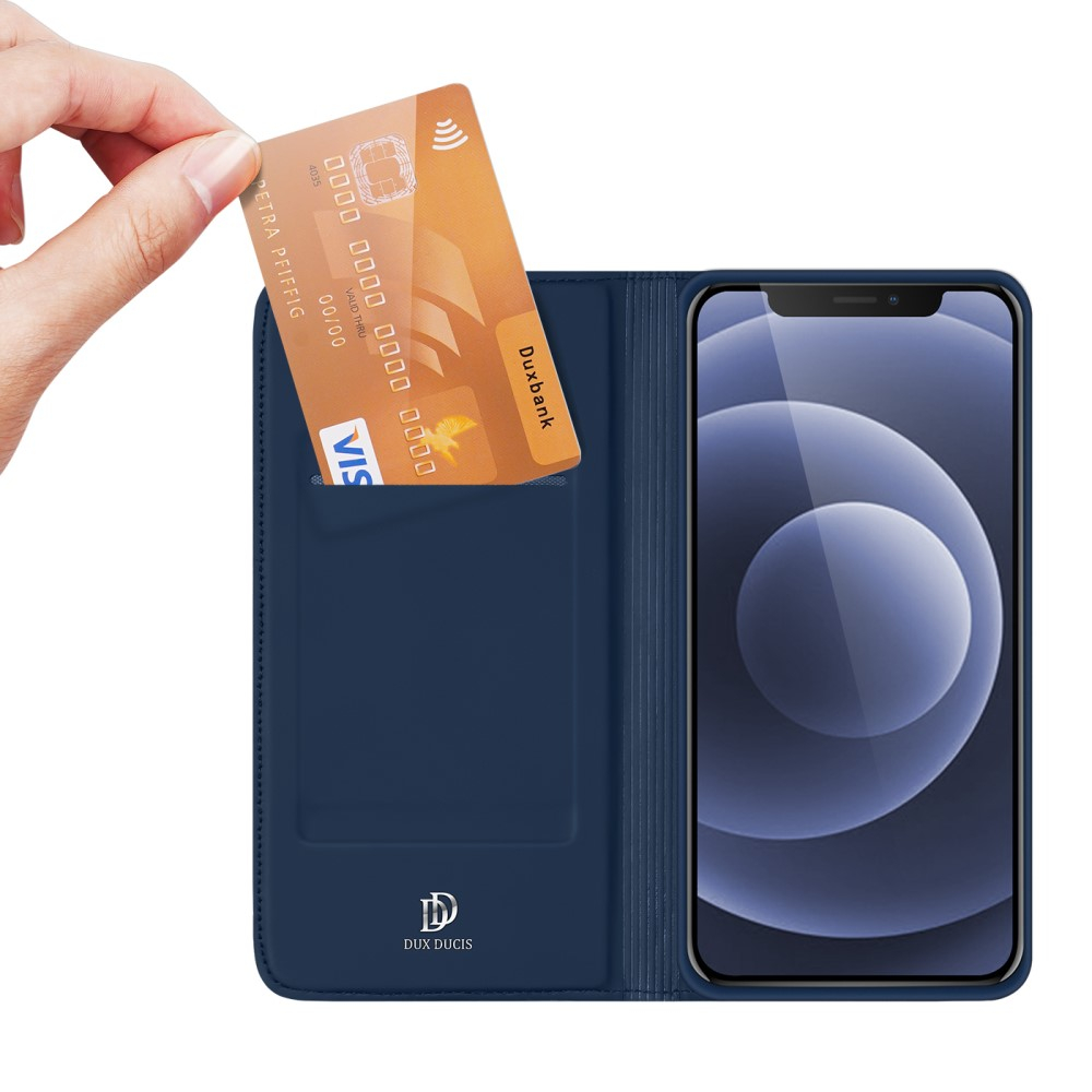 iPhone 13 Flip Wallet Cover Leder Tasche - Dunkelblau