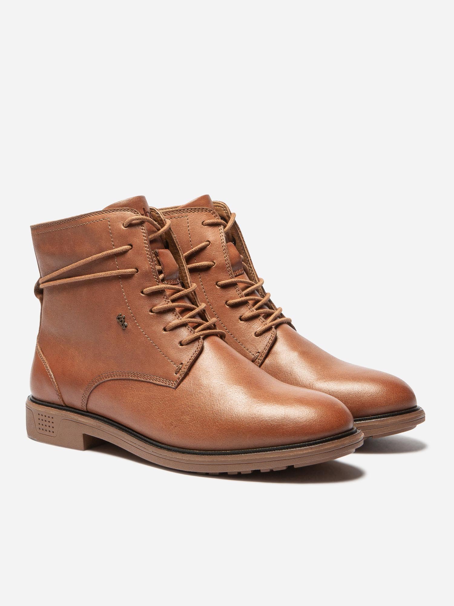 Boots Femme Confort Cuir Lisse Marron