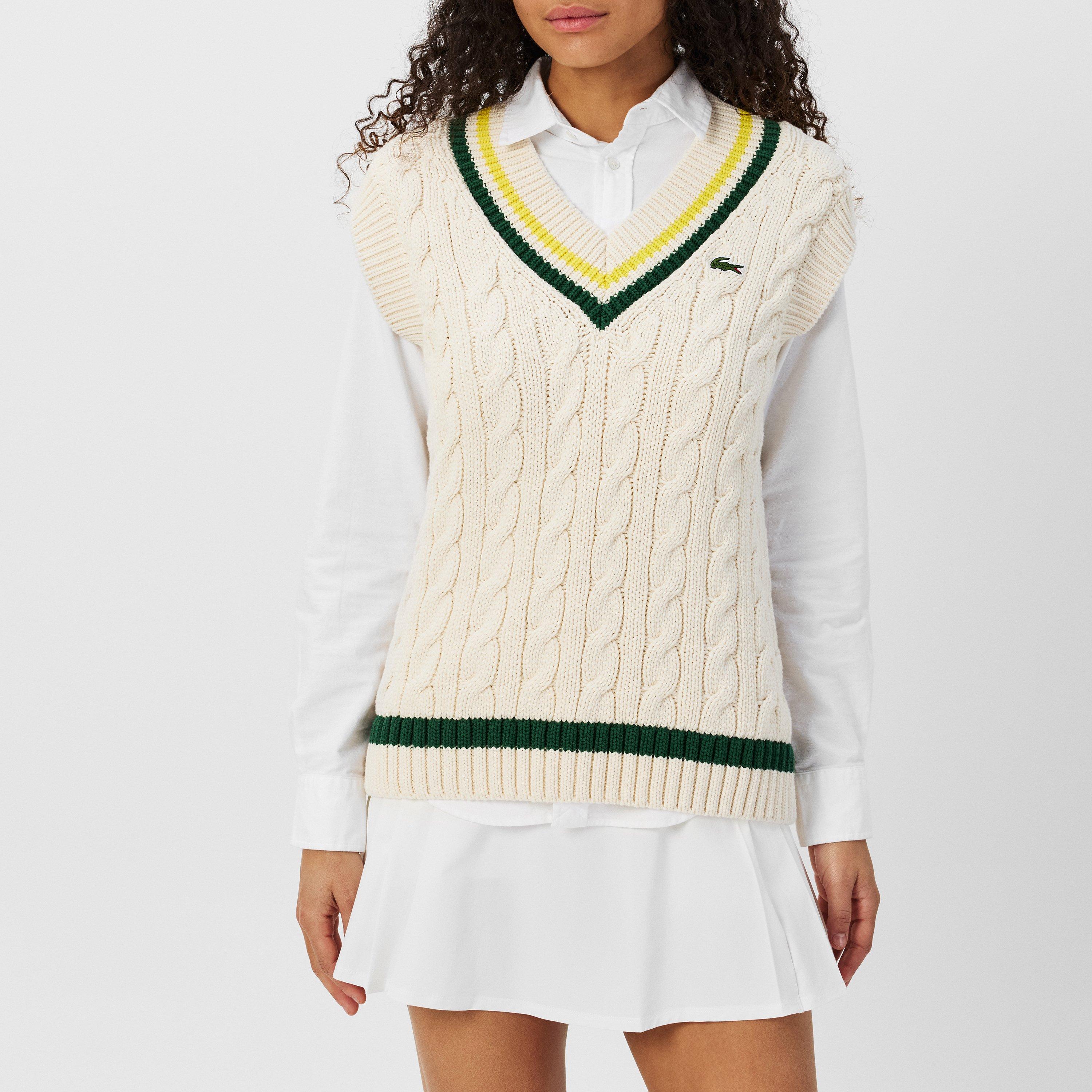 Lacoste V Neck Cable Knit Sweater Vest