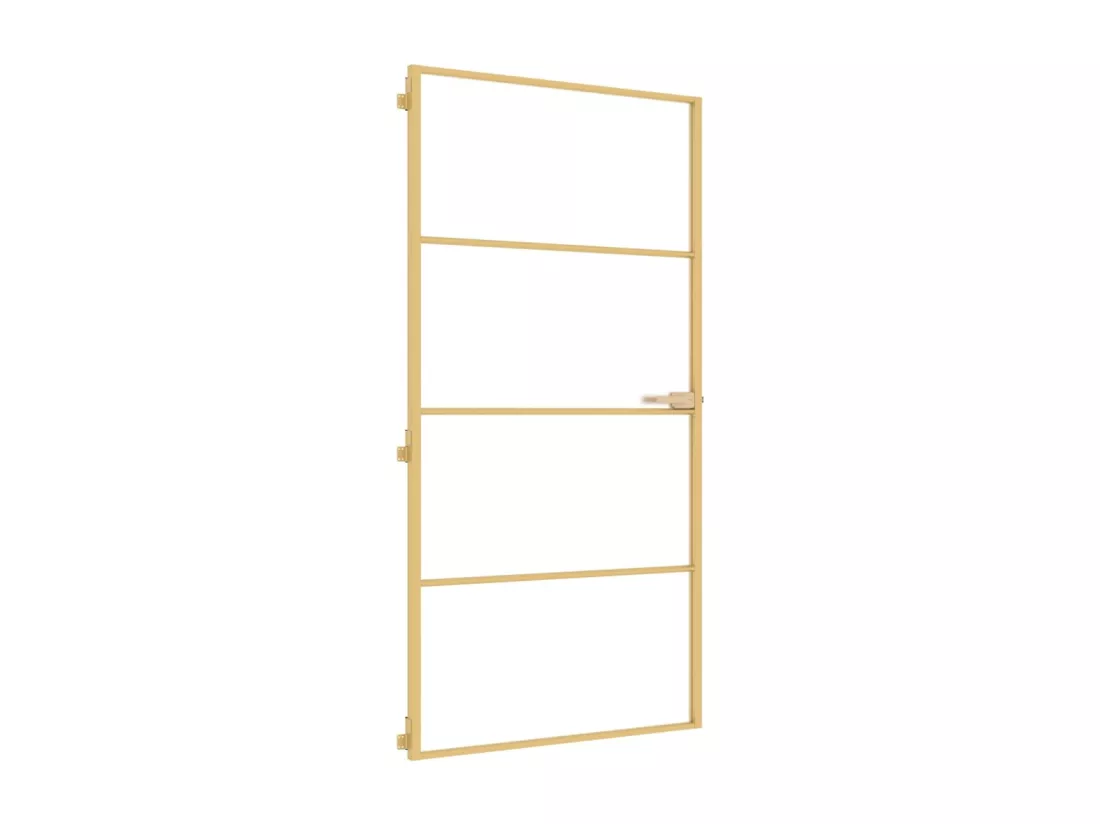 Porte intérieure mince doré verre trempé aluminium