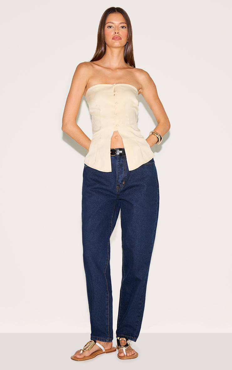 Crème Gilet Ajusté Bandeau Avec Boutons