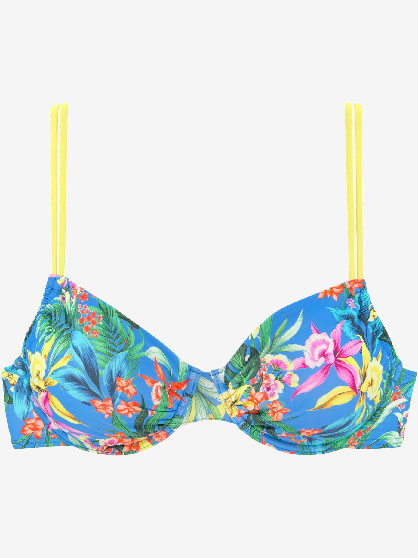 Haut de maillot de bain à armatures « imprimé, effet de couleur différent pour chaque pièce »