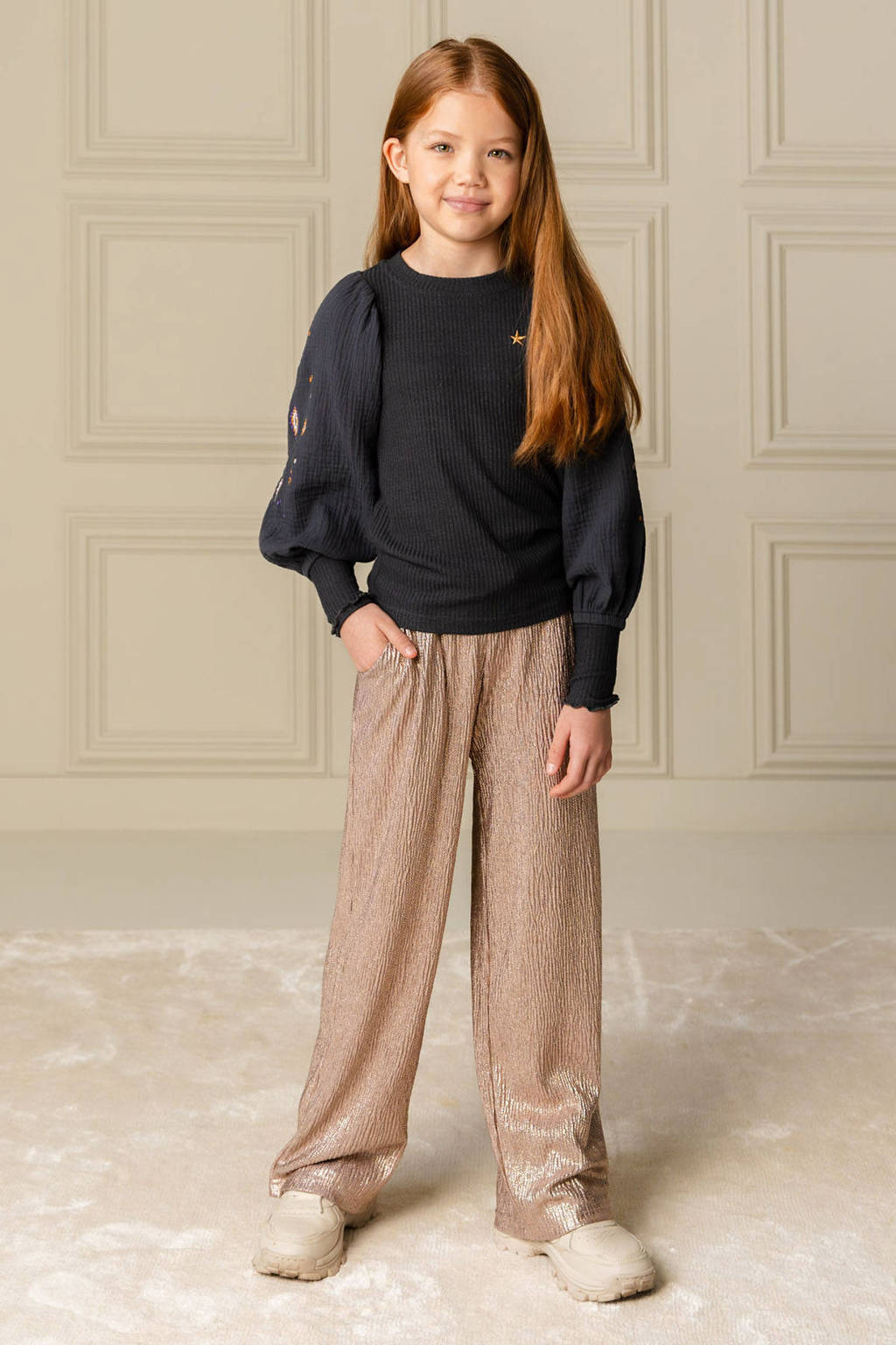 Like Flo top Eloise met borduursels antraciet