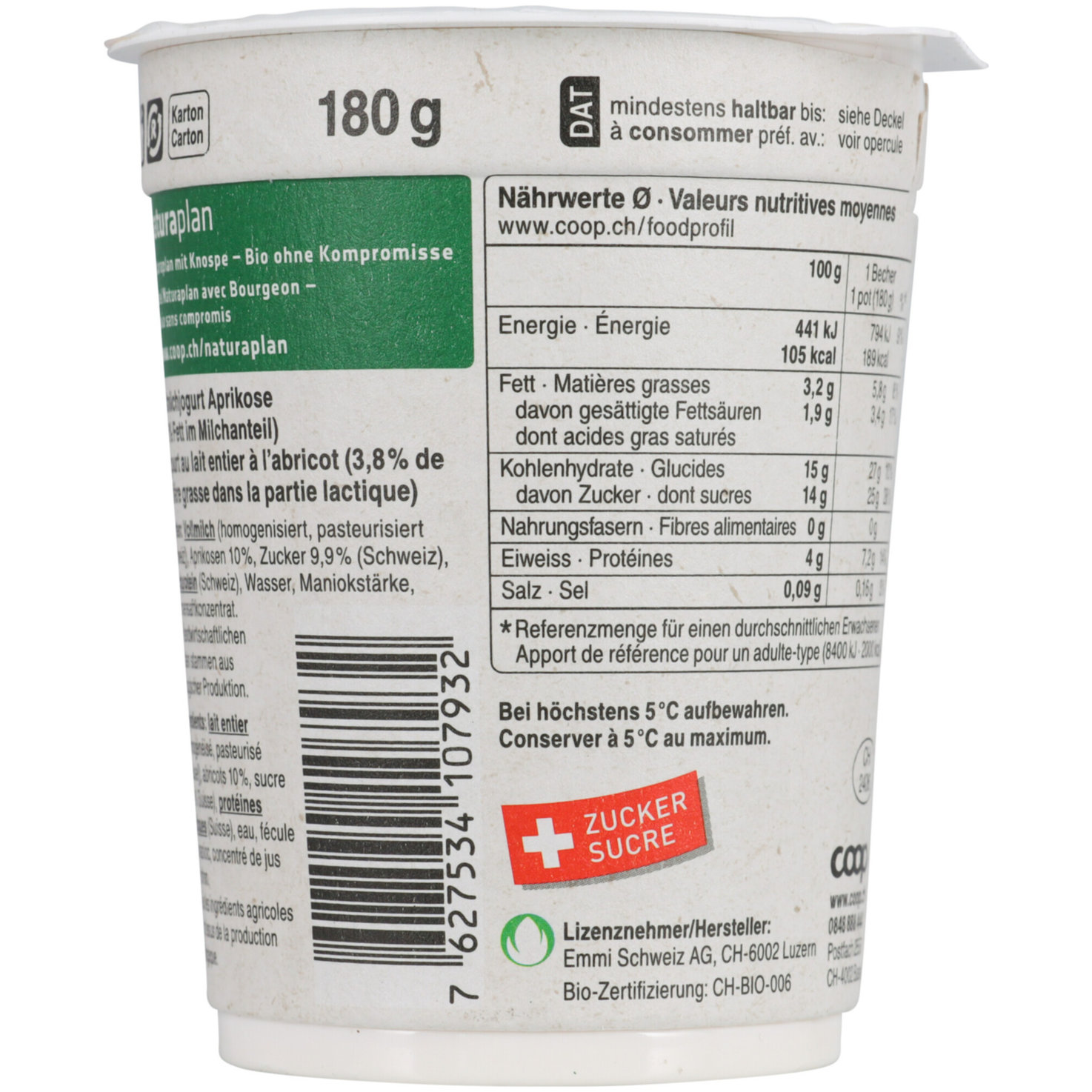 Naturaplan Bio Joghurt Aprikose 2x180g