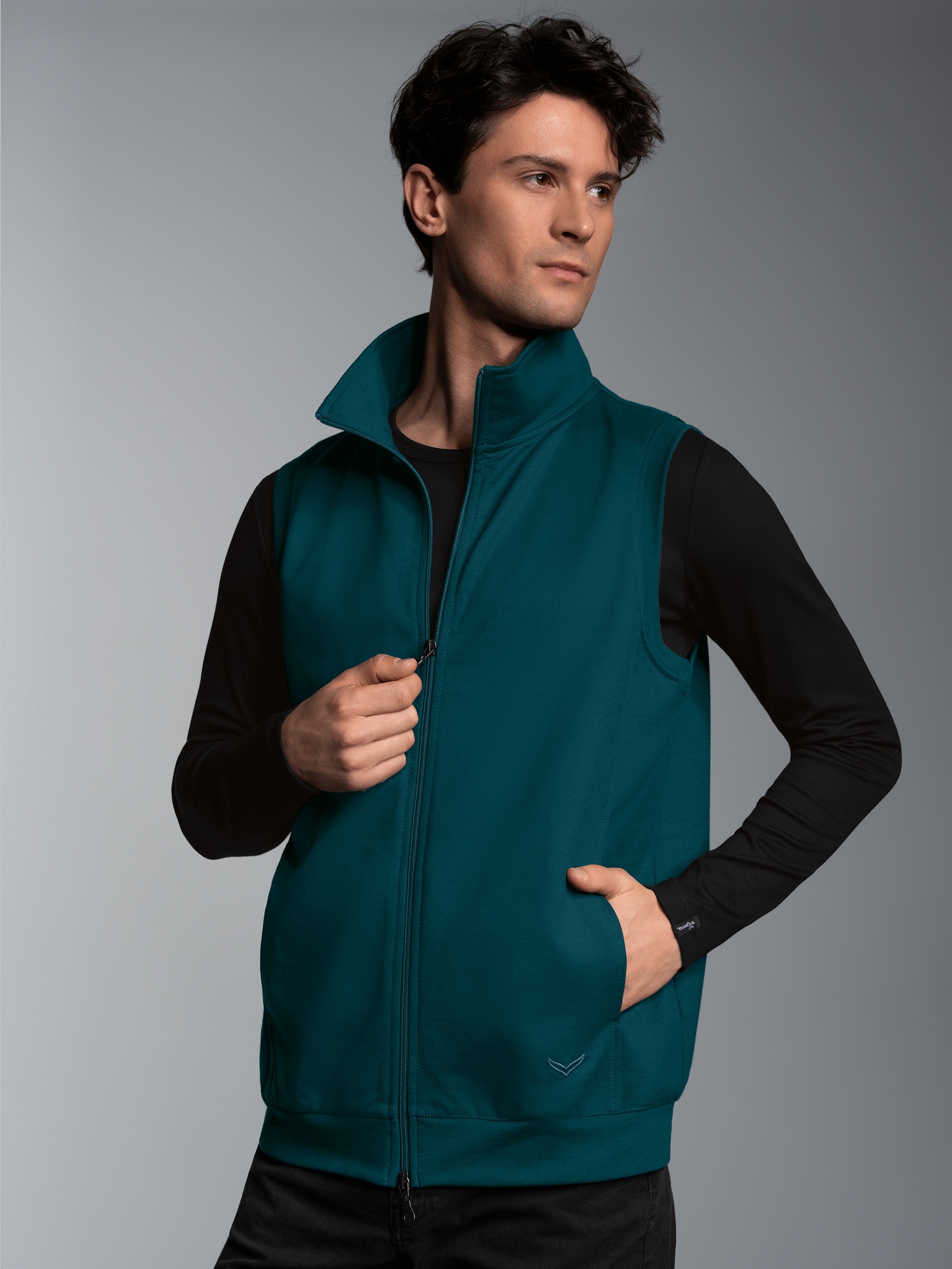 Weste aus bequemem Sweat-Material Saphir