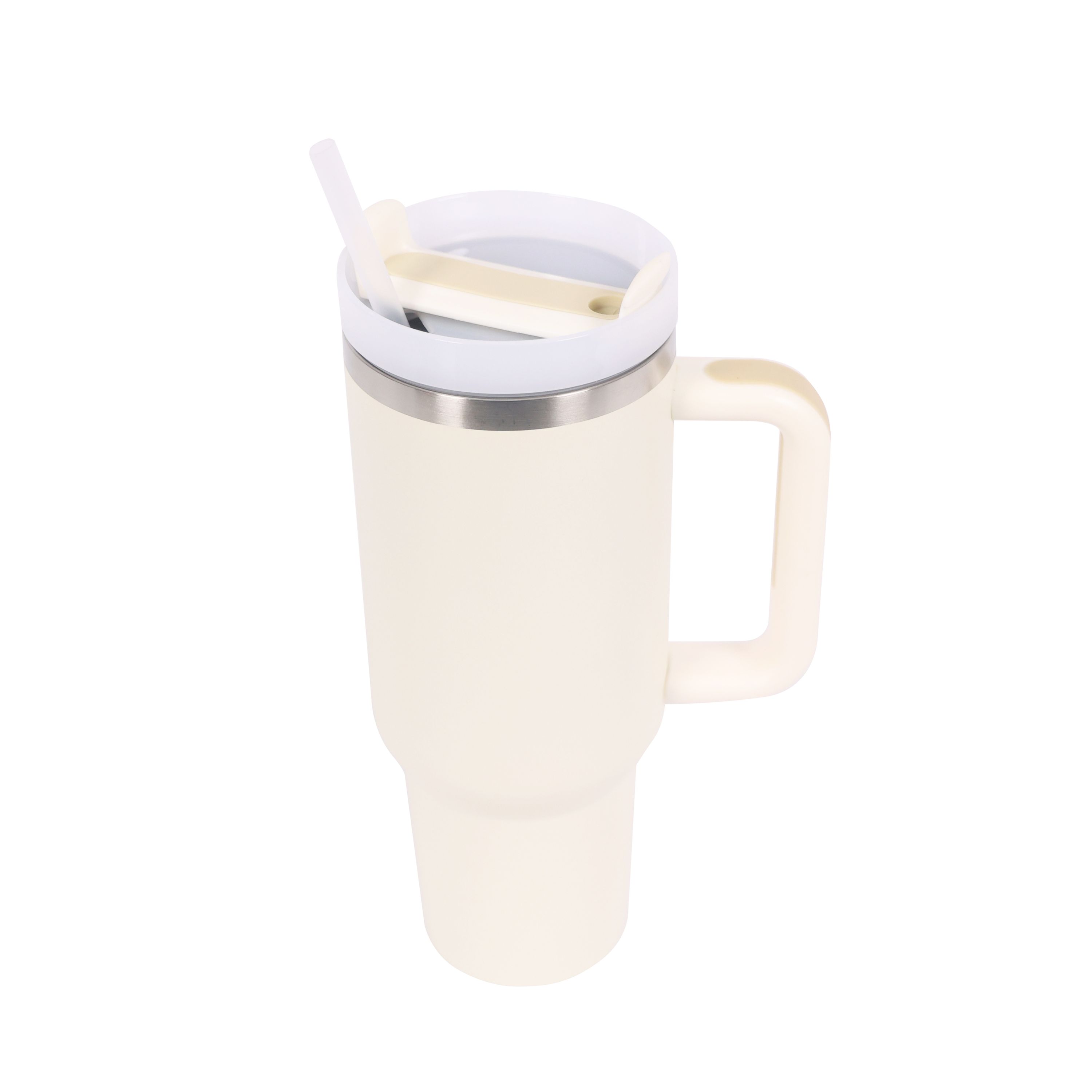 Thermobecher mit Strohhalm 1.1L creme