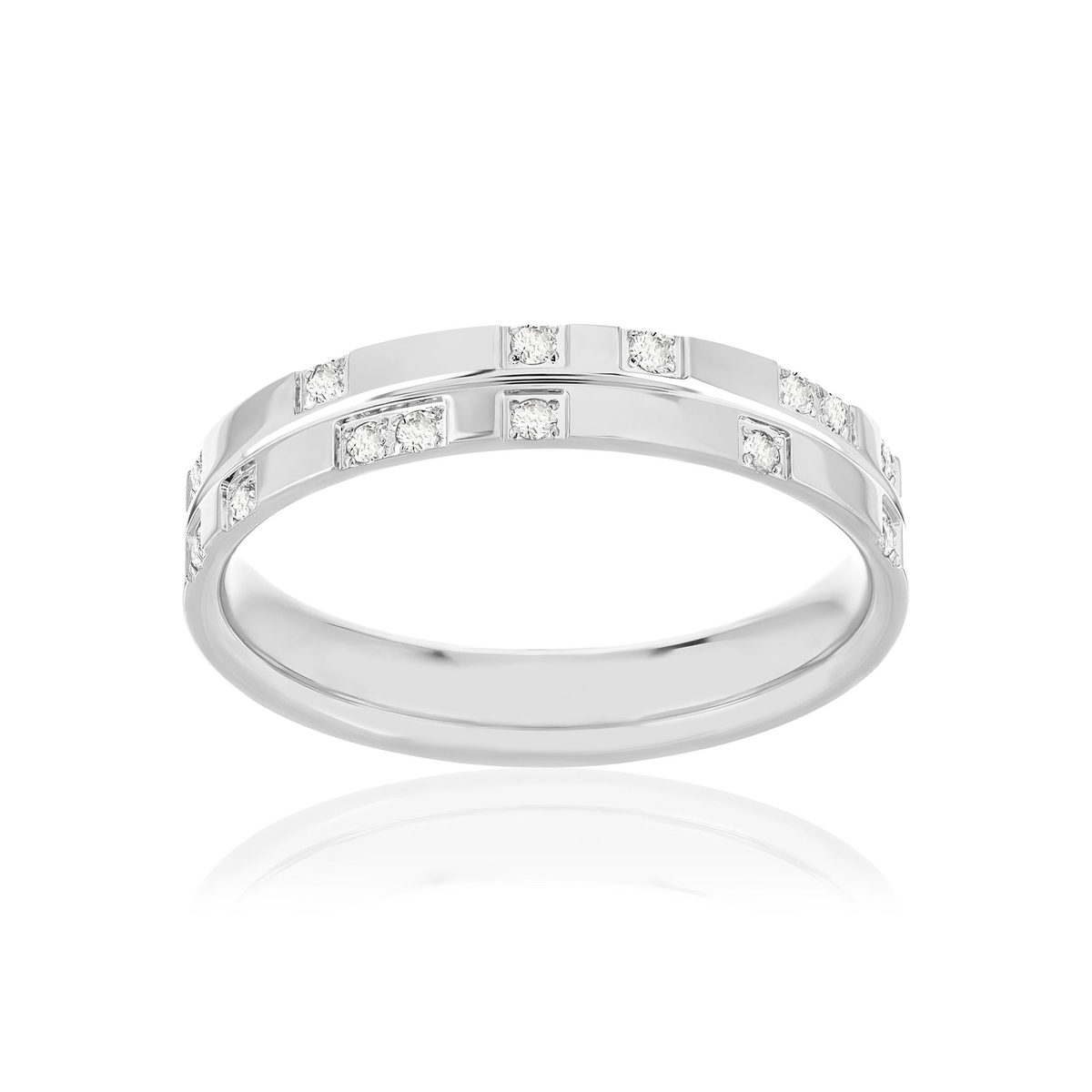 Alliance or 375 blanc diamants HSI 0.11 carat
