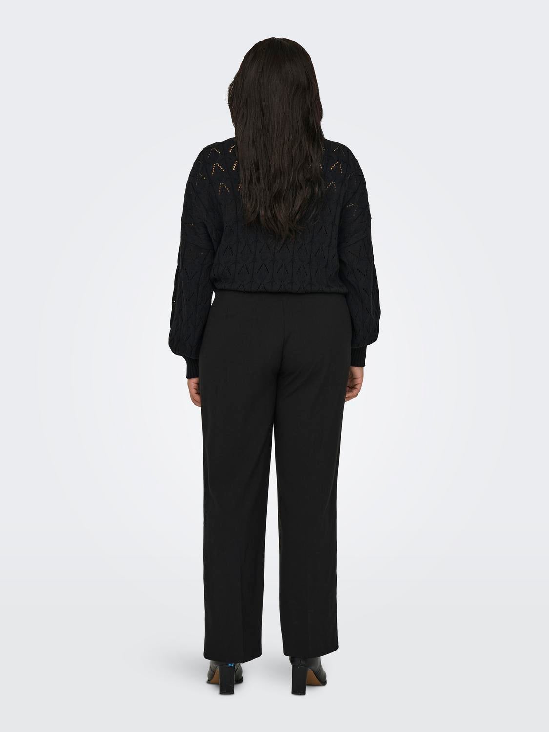 CARLIETTE Hohe Taille Gerade geschnitten Hose Black