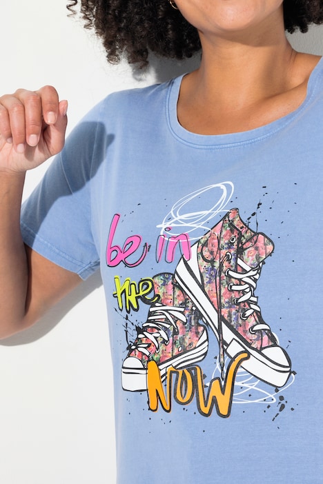 T-Shirt, Sneaker-Motiv, Rundhals, Halbarm