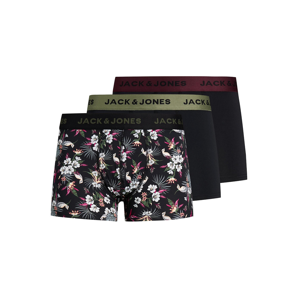 JACK & JONES<br>Conjunto de 3 cuecas boxer de microfibra