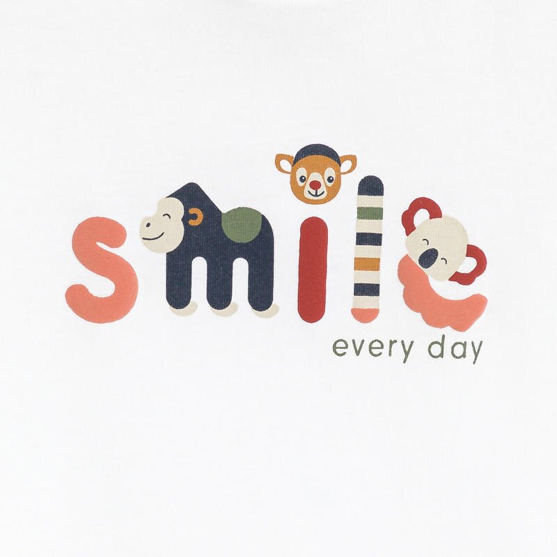 T-shirt animaux blanc bébé garçon Blanc