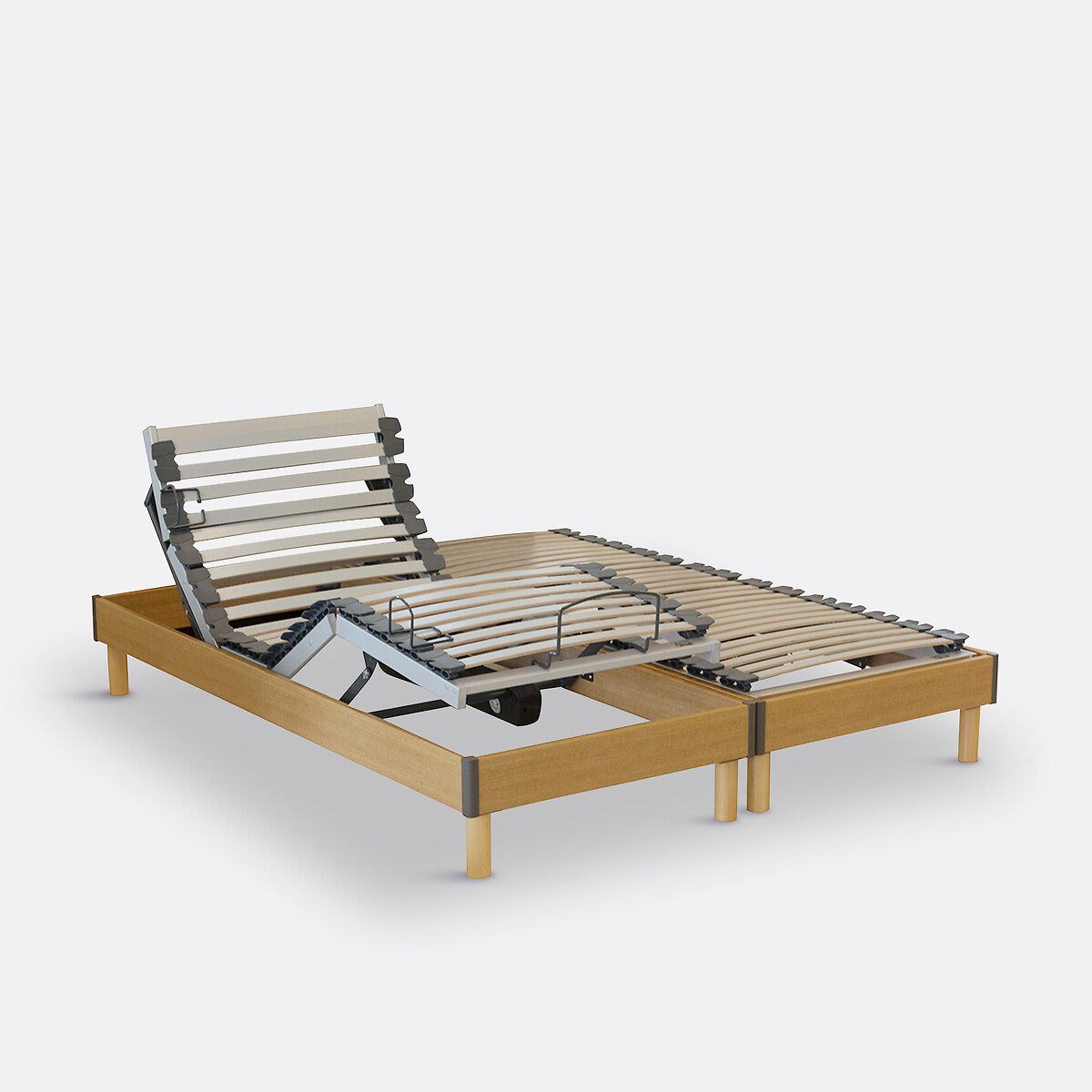 LA REDOUTE INTERIEURS<br>Cama elétrica com estrado de ripas de madeira