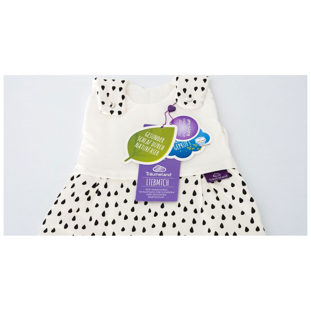 TräumelandTräumeland   Babyschlafsack Set Tropfen schwarz 80/86