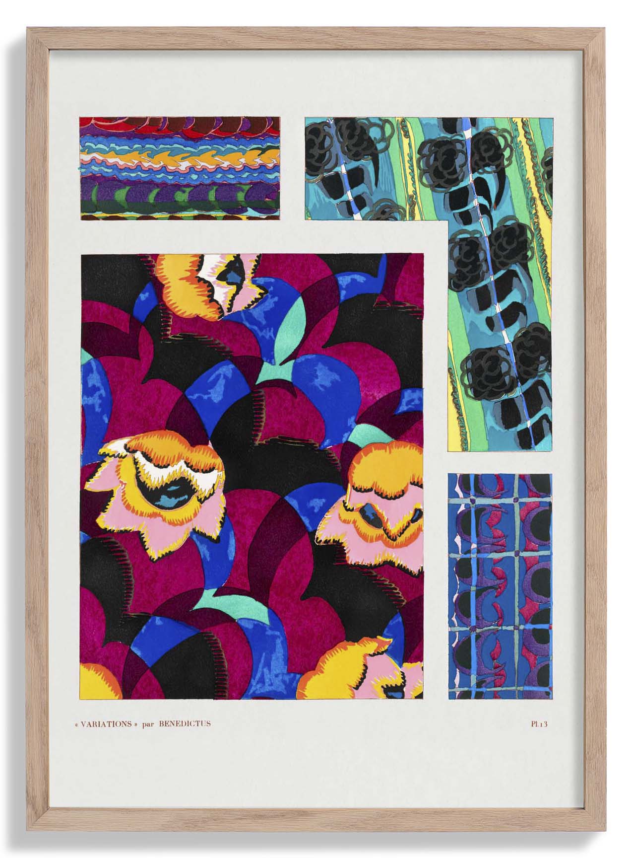 Bunte Vintage Art-Déco-Muster, Variation 13 von Édouard Bénédictus