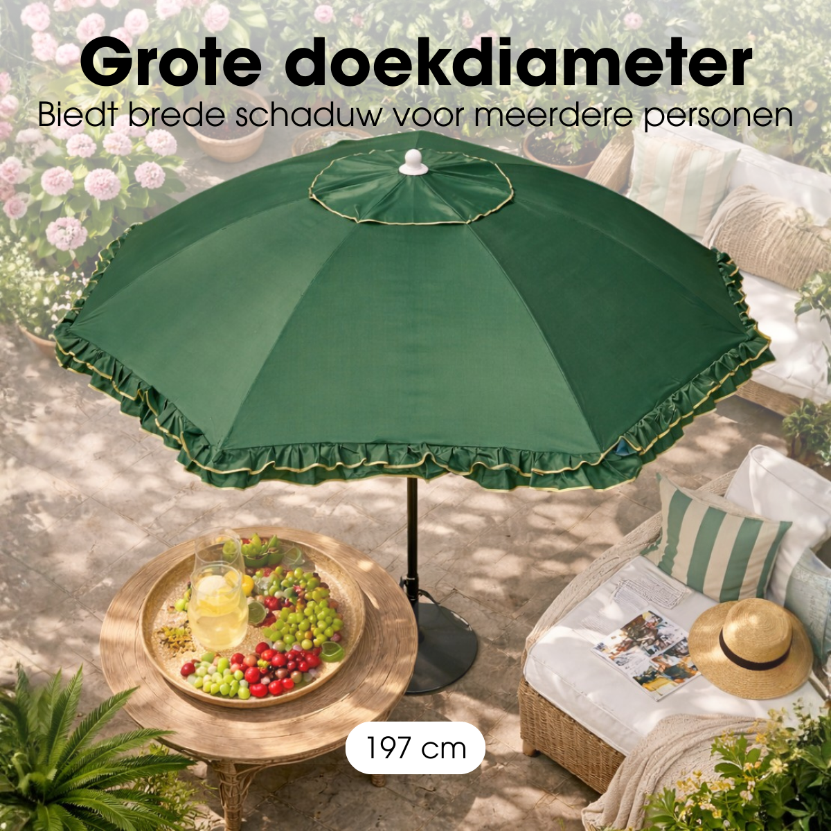 Mica Decorations Kantelbare Parasol 238 x Ã195 cm