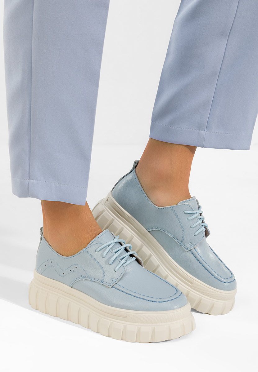 Chaussures casual femme en cuir bleus Camya