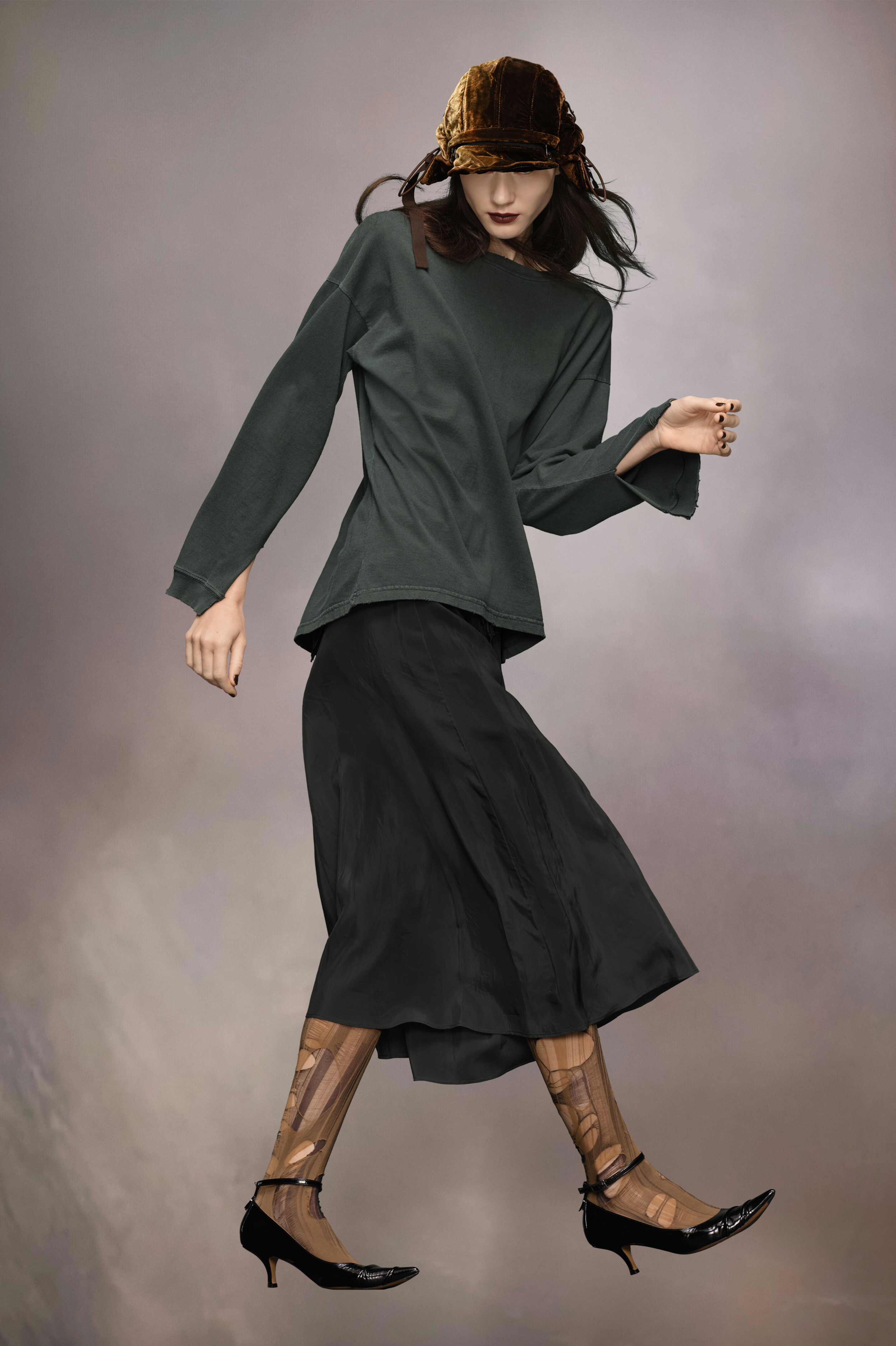 Haut à logo estampillé Noir