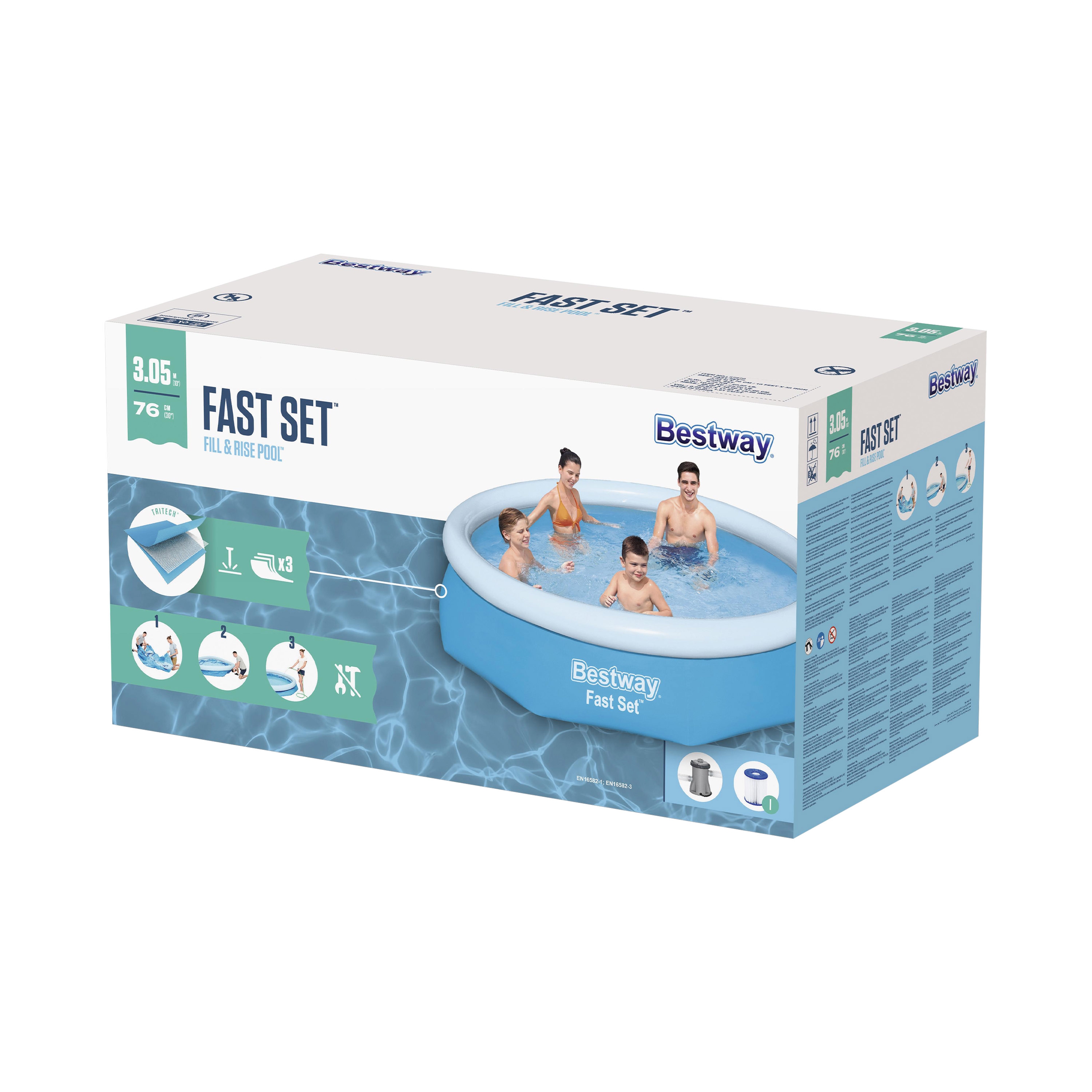 Bestway Pool mit Filterpumpe 305 x 76 cm