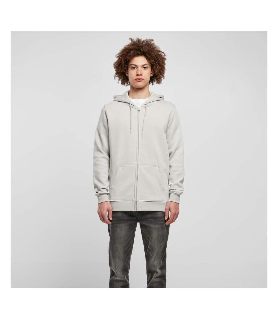 Build Your Brand - Sweat à capuche zippé - Hommes (Gris pâle) - UTRW5680