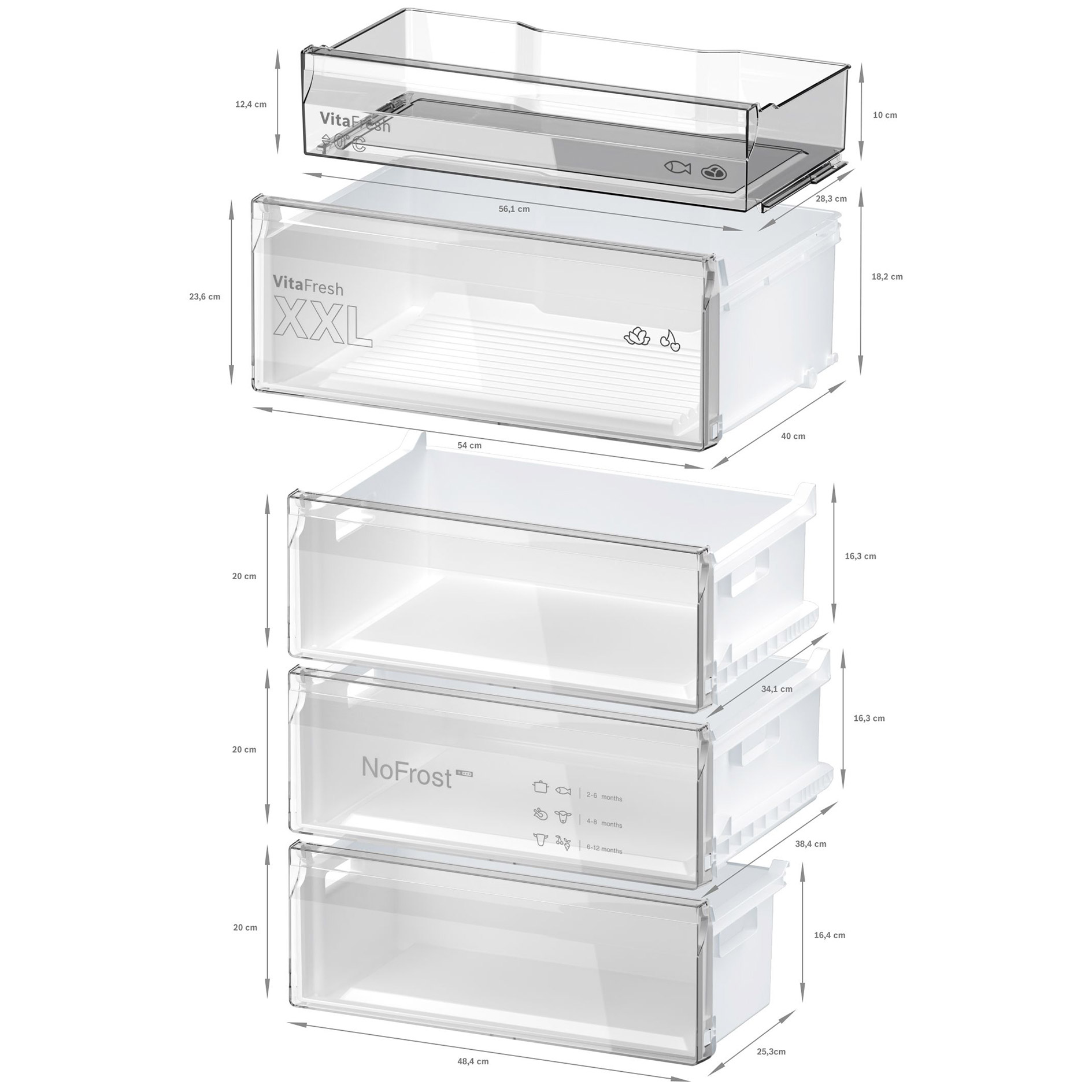 BOSCH Kühl-/Gefrierkombination KGN49VXCT - Edelstahl schwarz - C