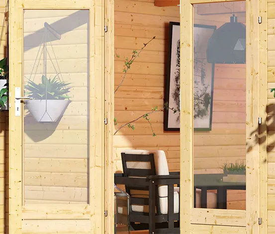 Karibu Premium-Gartenhaus, 38 mm (Altona 5), natur
