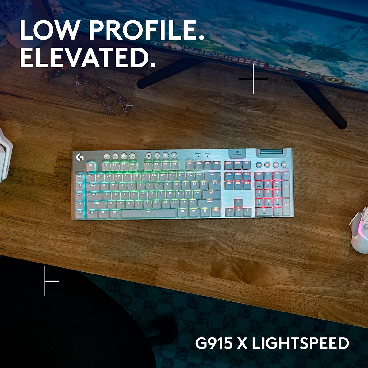 Logitech G915 X Lightspeed Wireless Tactile gamingtastatur (hvit)