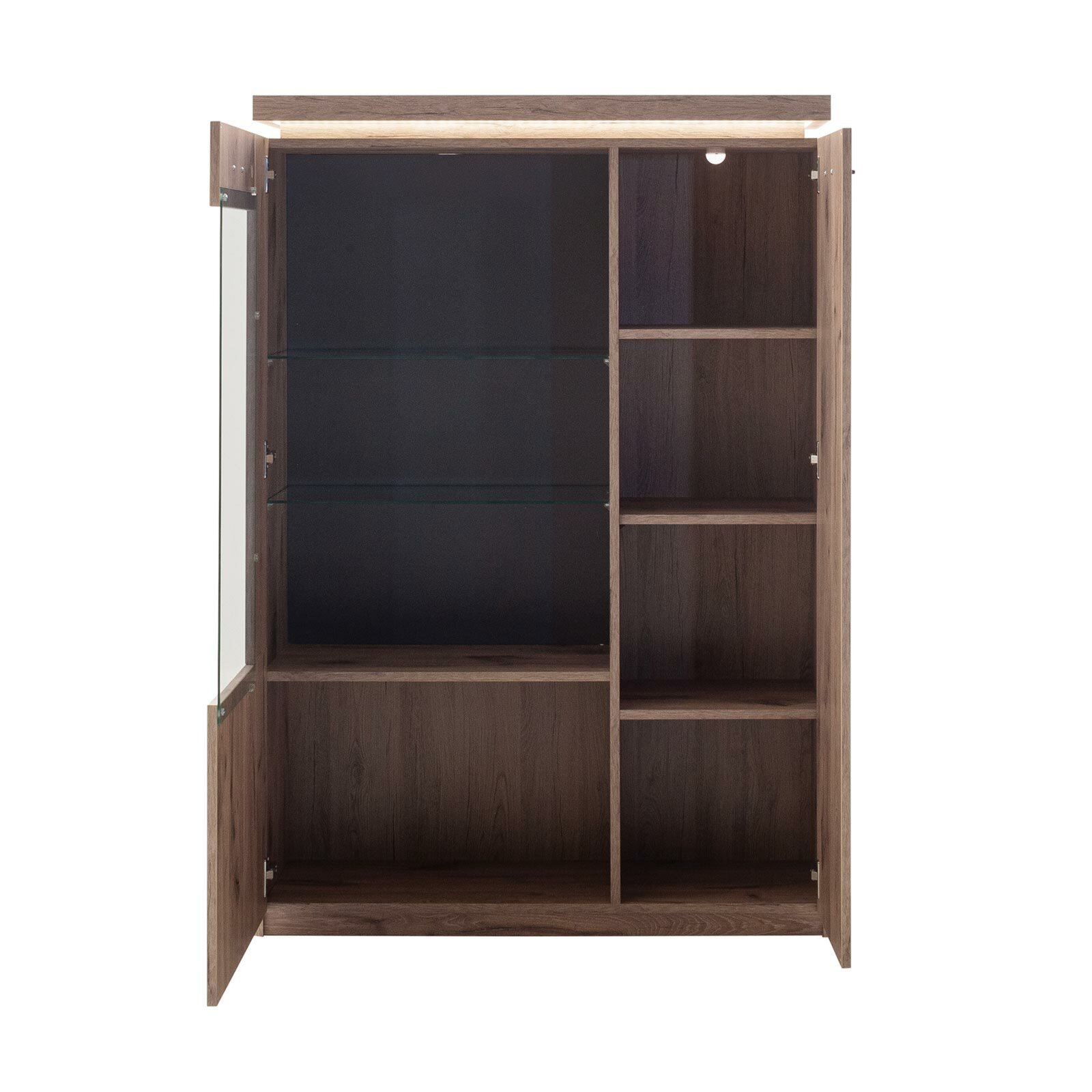 3-teiliges Wohnwand-Set - Viking Oak - mit LED-Beleuchtung