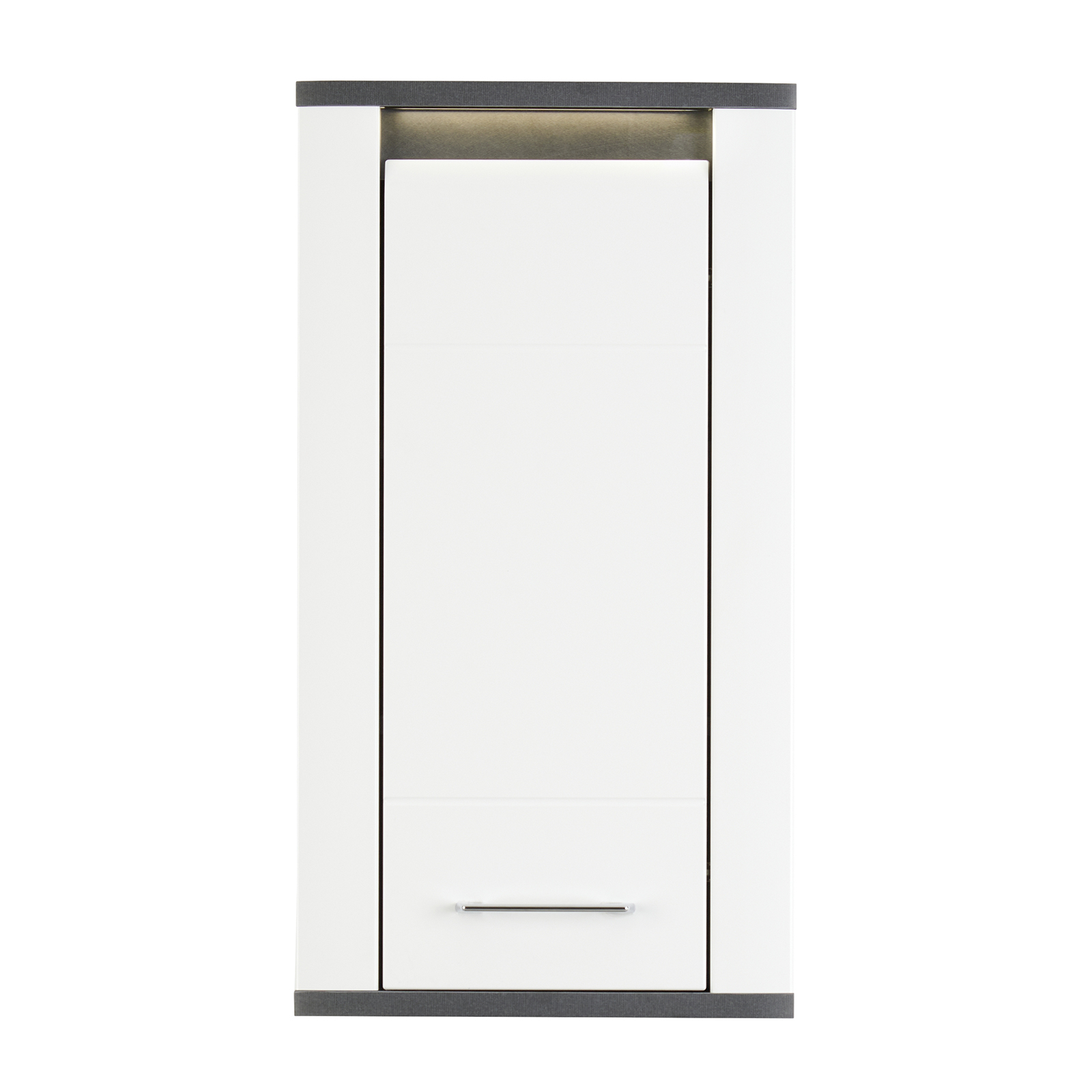 Luca Bessoni Hängeschrank ALASSIO - weiß Hochglanz - Matera dunkel - 80 cm hoch