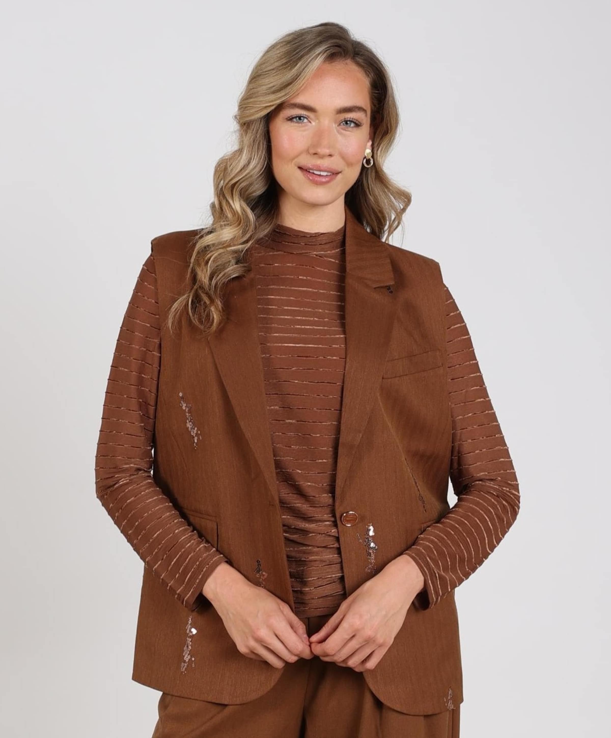 Nukus Dames gilet bruin