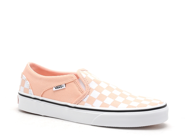 Vans basses femme asher checkerboard wm orange