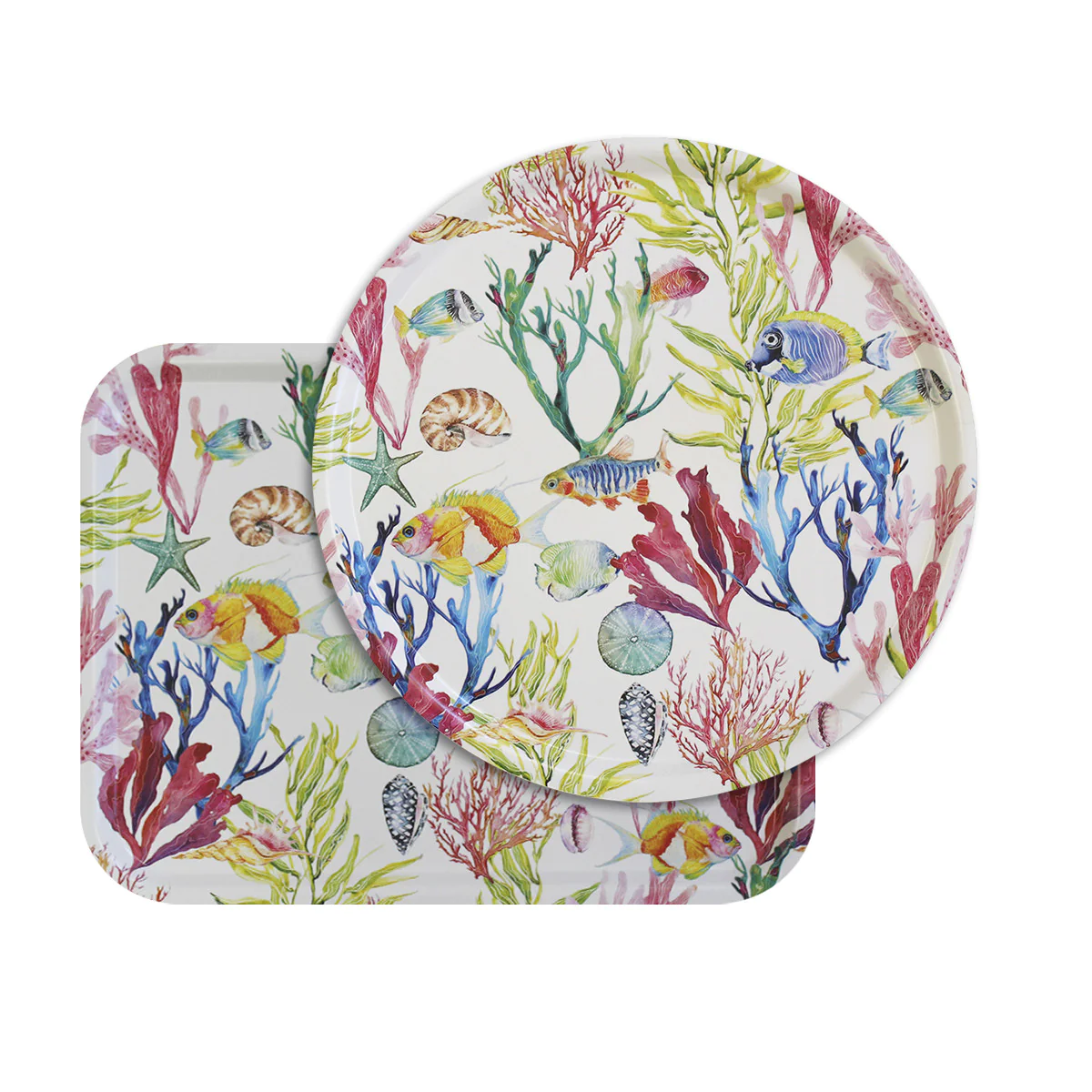 Plateau bois multicolore Diam. 38 Garnier Thiebaut