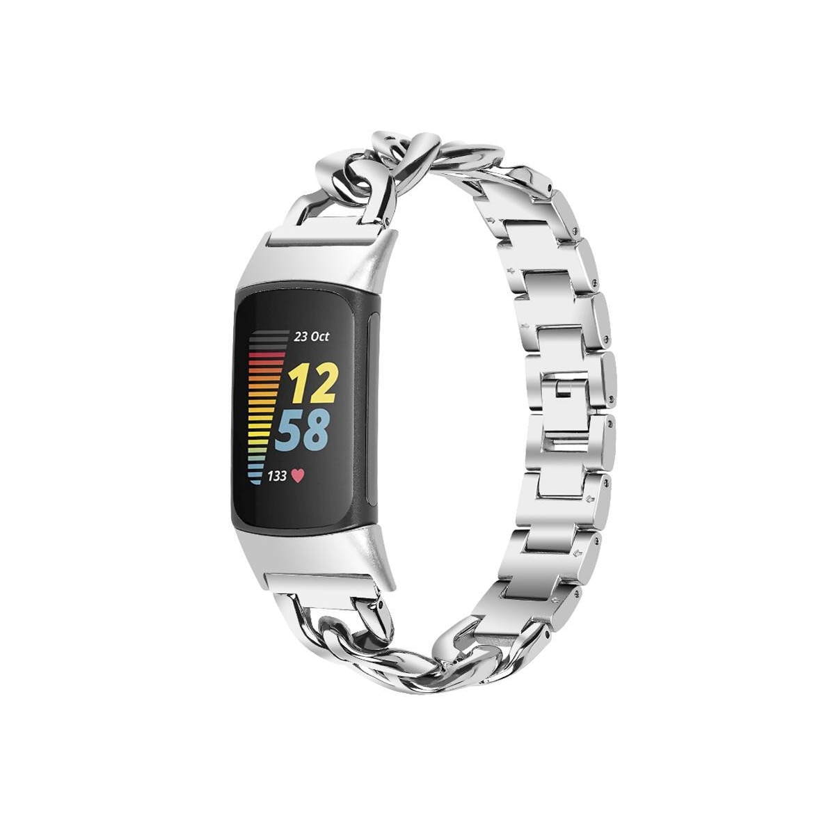 Klokkearmbånd som er kompatibelt med Fitbit Charge 3/4 rustfritt stål