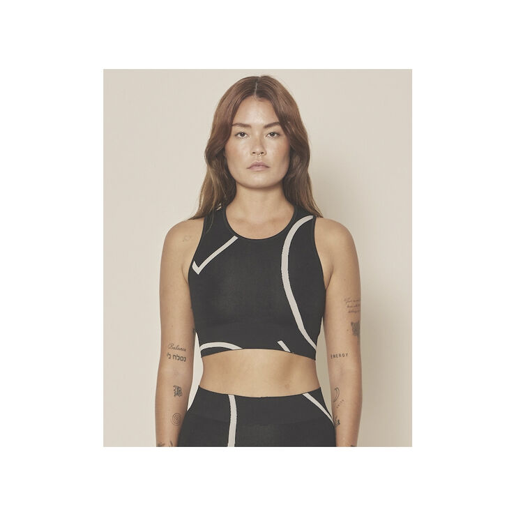 Moonchild Yoga Wear Loud Logo Crop Top Black / sustained