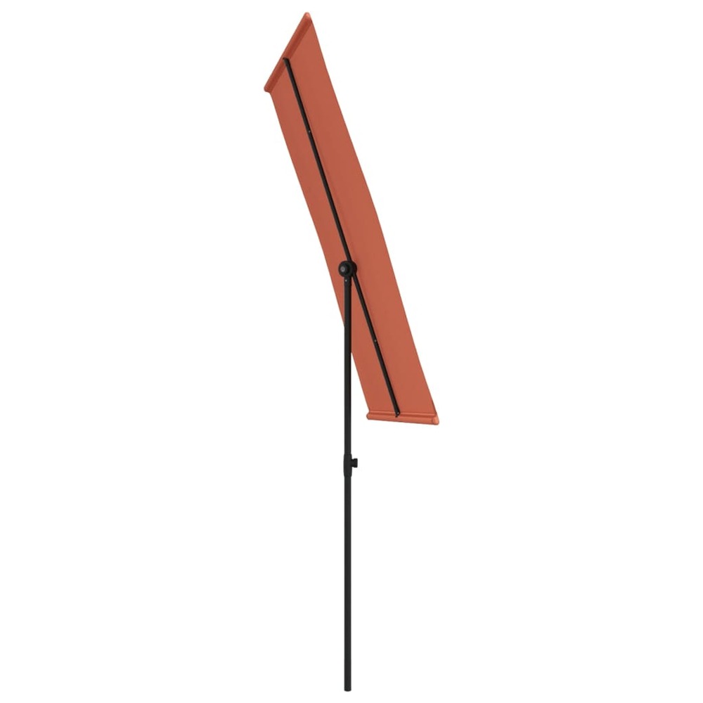 Parasol d'extérieur avec mât en aluminium 180 x 130 cm orange