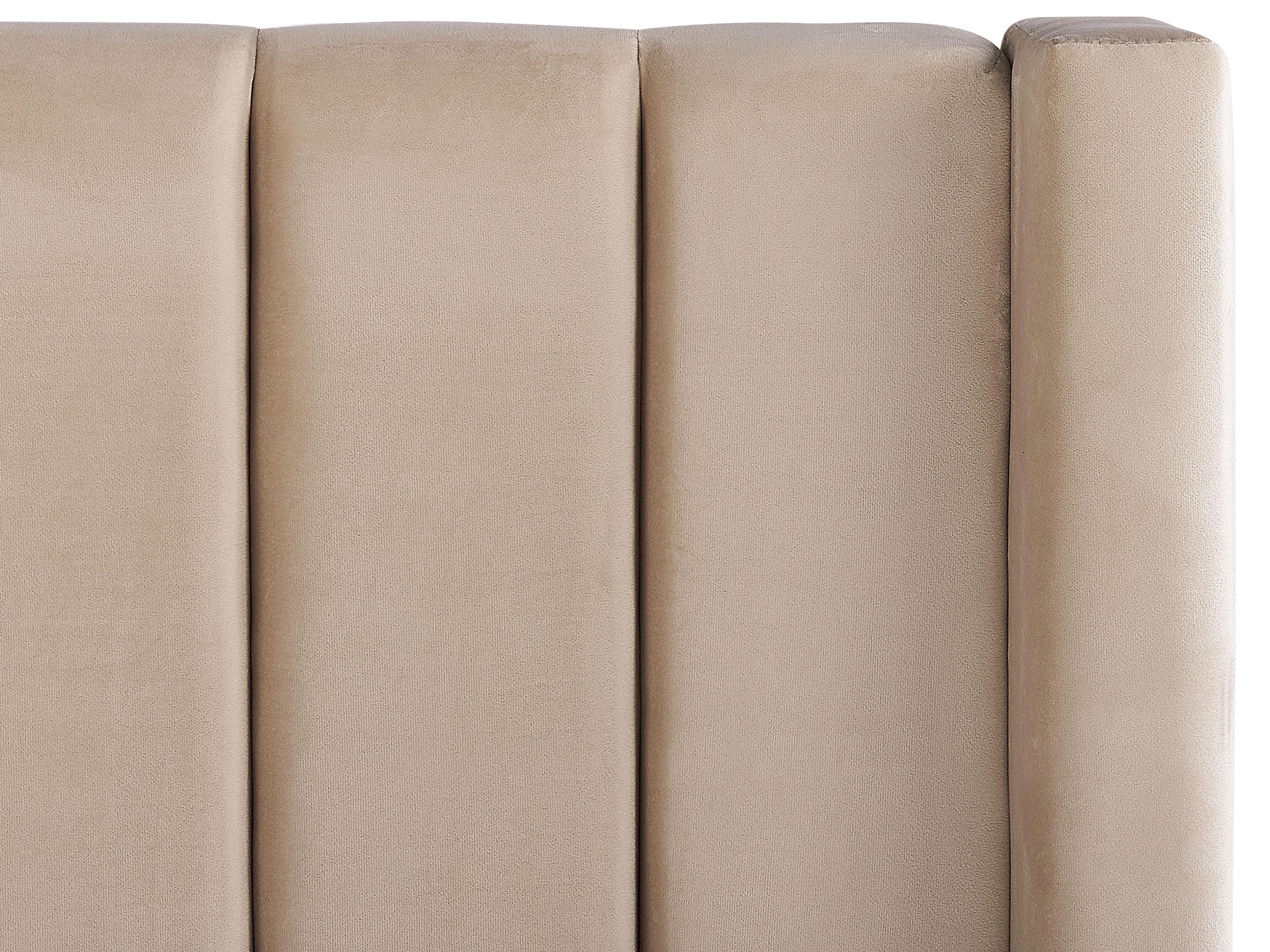 Bed met opbergbankje Fluweel NOYERS 180 x 200 cm Beige