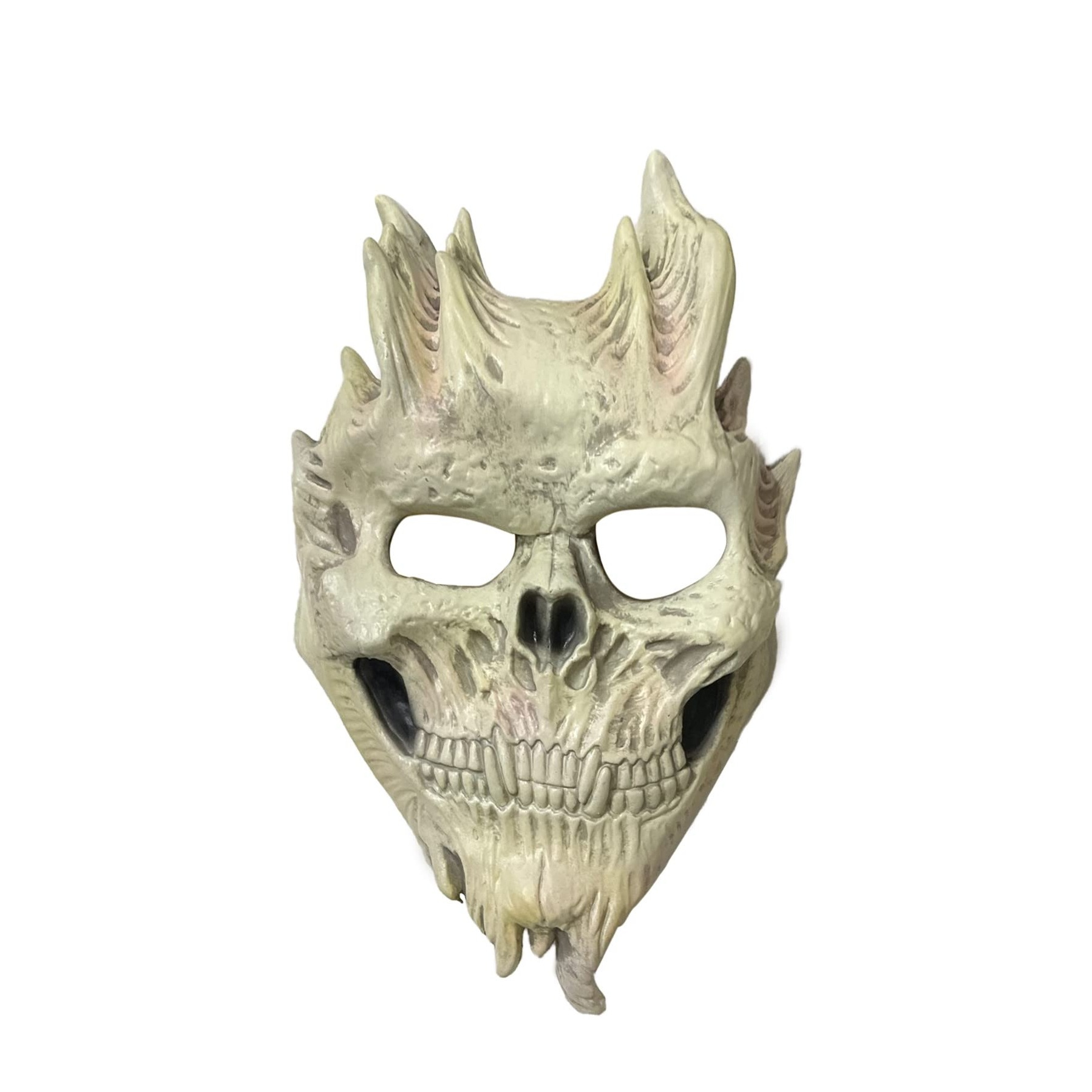 Latex Grusel Maske Halloween Halbmaske Kostüm Zubehör Motto Party Accessoire Fasnachts Foto Requisite - Dämonen Skelett